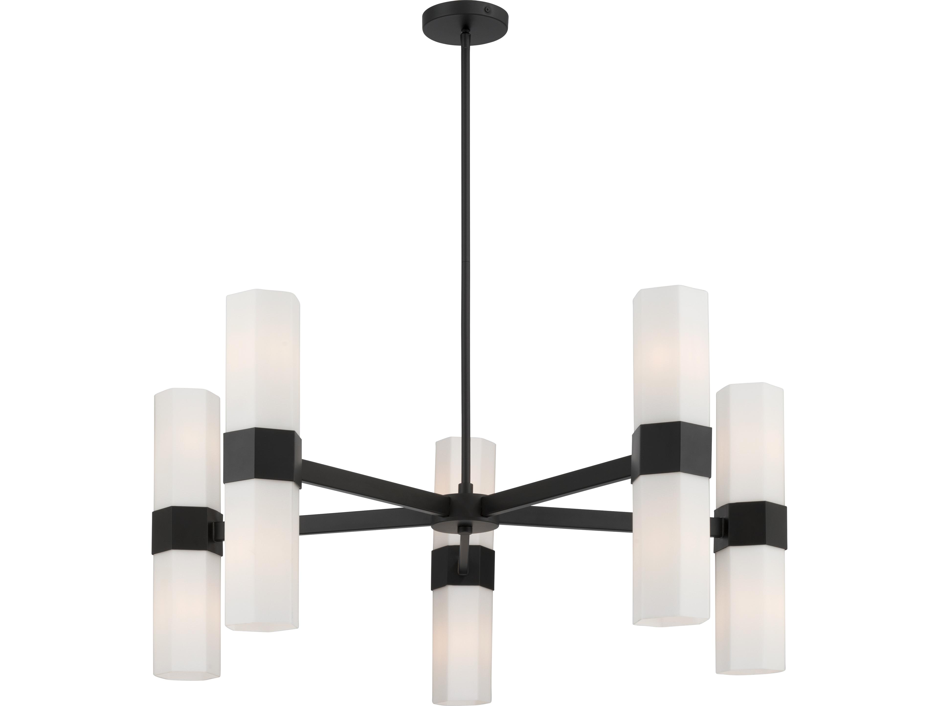 Minka Lavery Delgada 10-Light Dark Matte Black Cylinder Chandelier