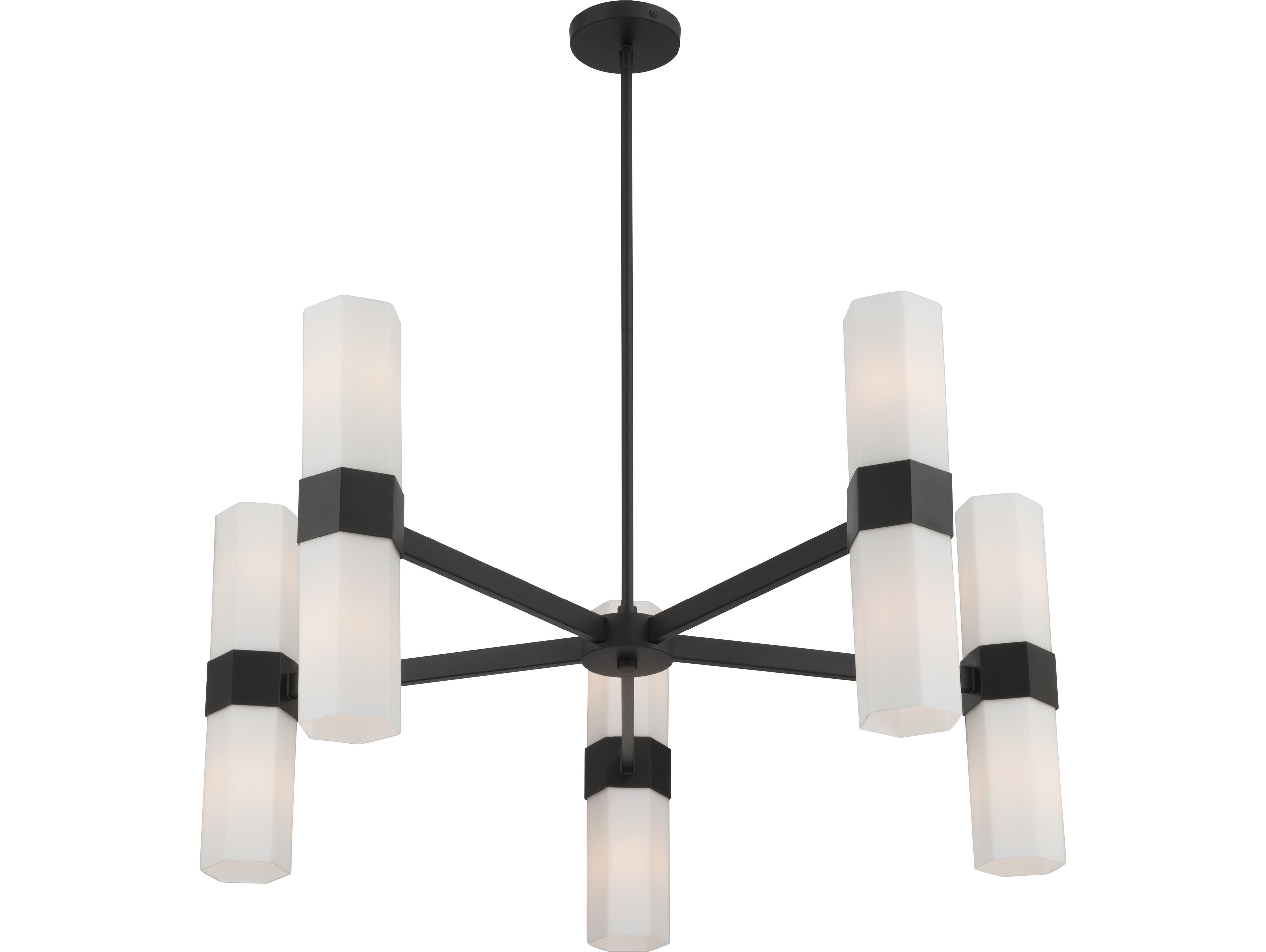Minka Lavery Delgada 10-Light Dark Matte Black Cylinder Chandelier