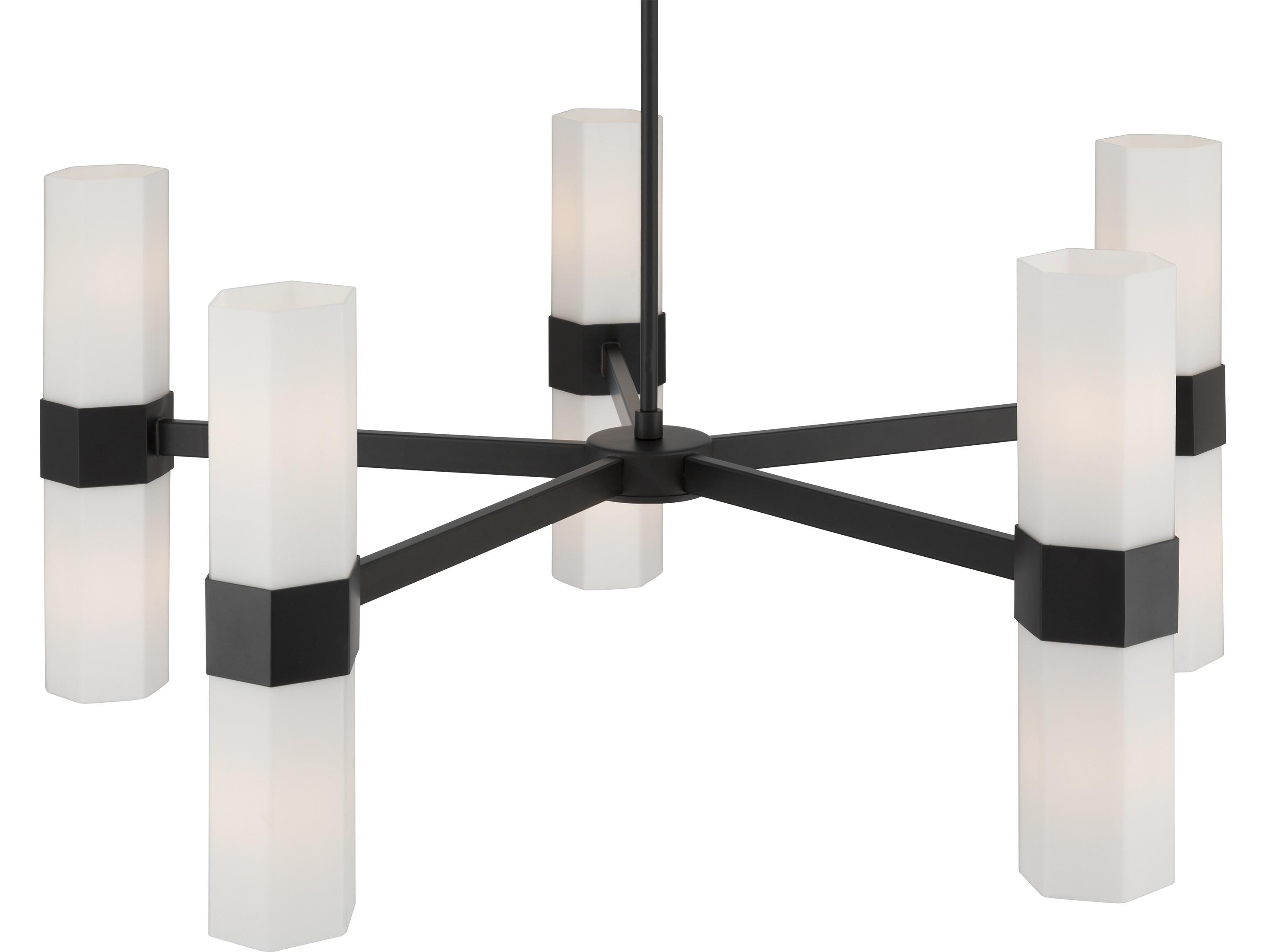 Minka Lavery Delgada 10-Light Dark Matte Black Cylinder Chandelier