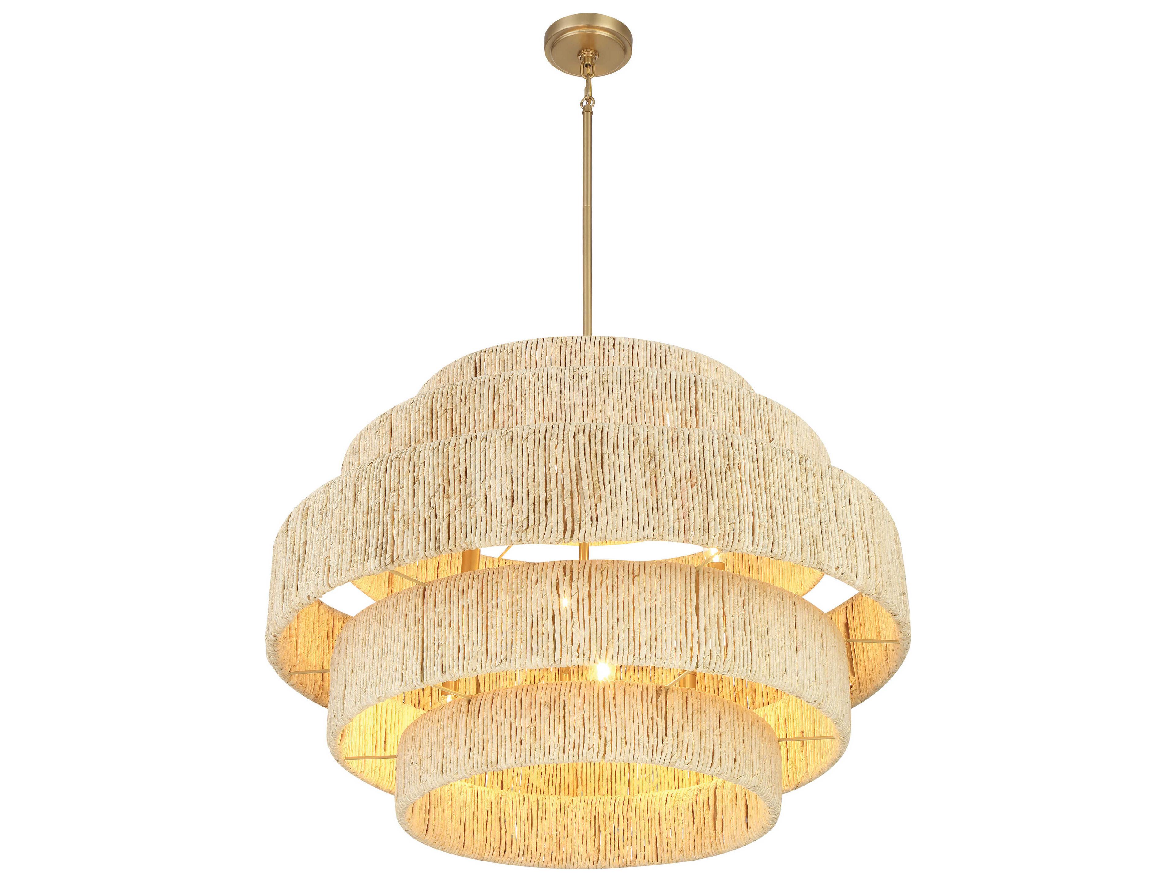 Minka Lavery Caviana 6-Light Signature Brass Brown Tiered Pendant