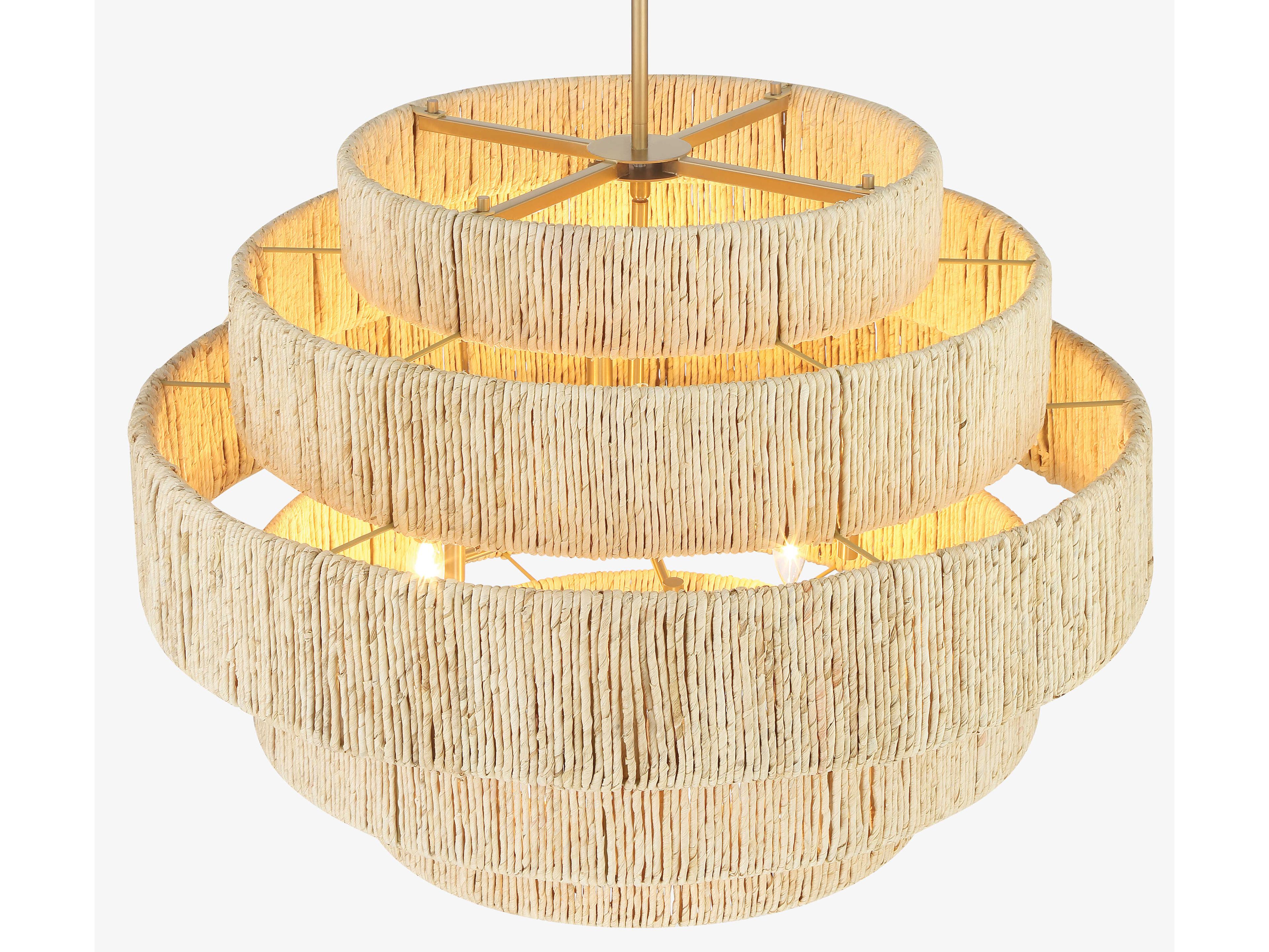 Minka Lavery Caviana 6-Light Signature Brass Brown Tiered Pendant