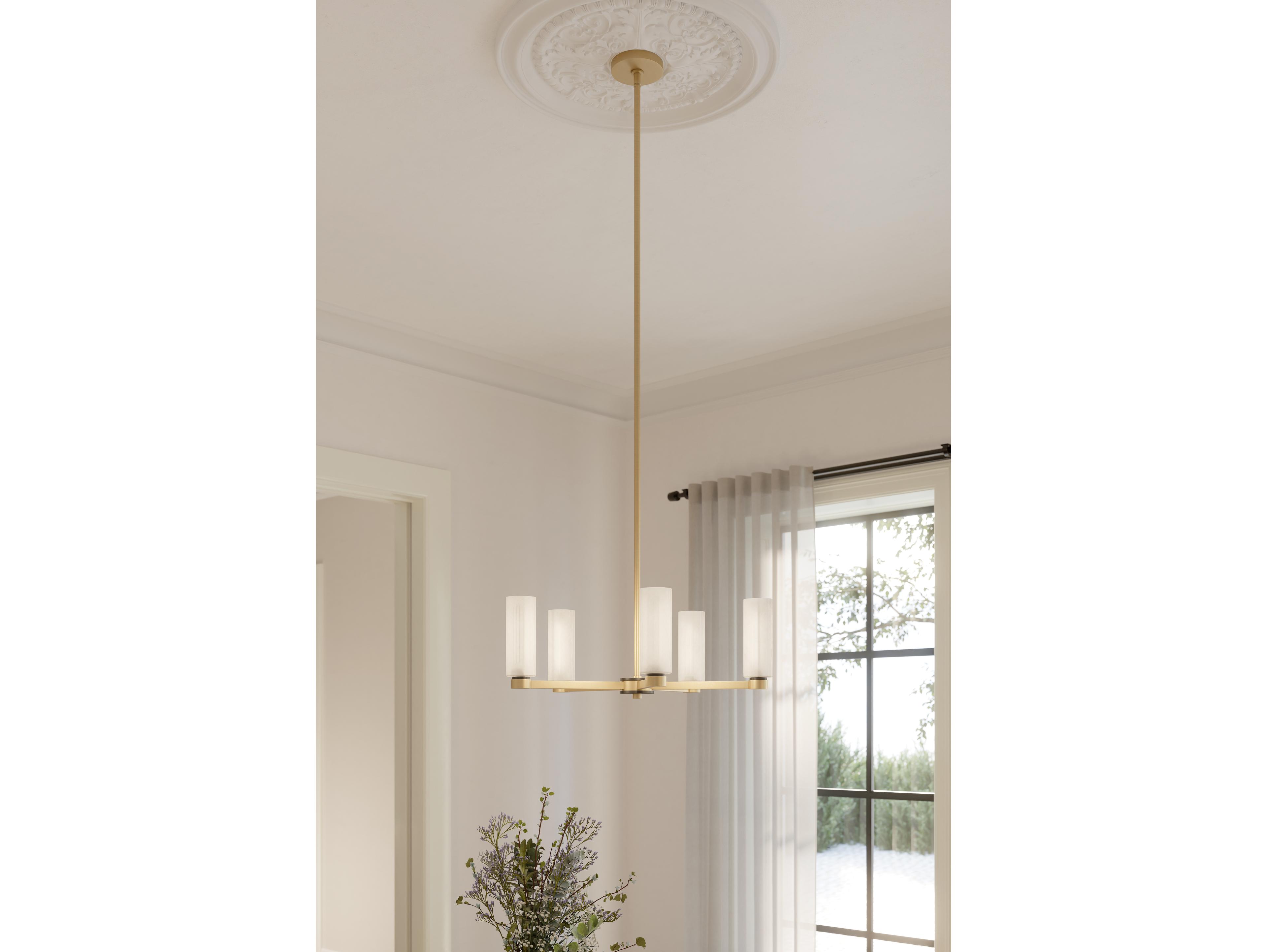 Minka Lavery Wexmere 5-Light Legacy Brass Cylinder Chandelier