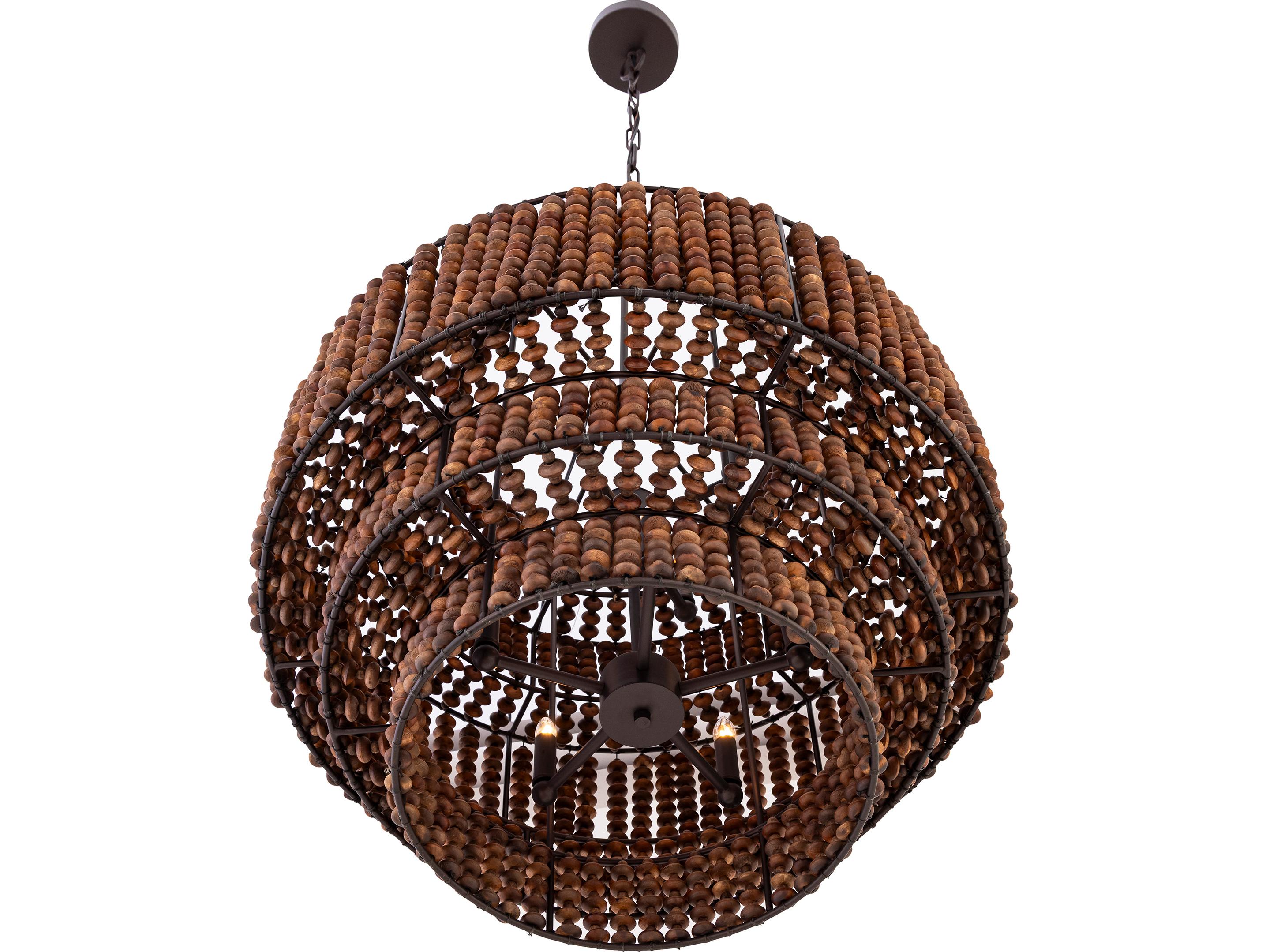 Minka Lavery Beaudelle 9-Light Dark Bronze Drum Tiered Pendant