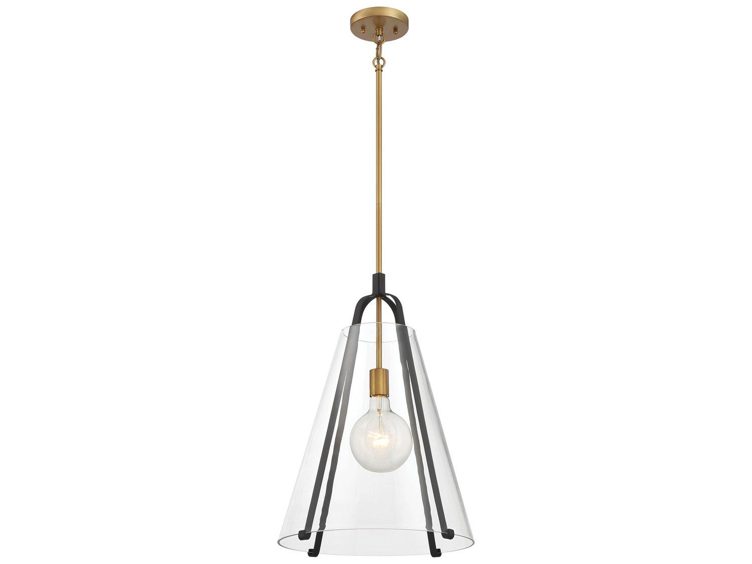 Minka Lavery Paxos 1-Light Legacy Brass Sand Coal Pendant