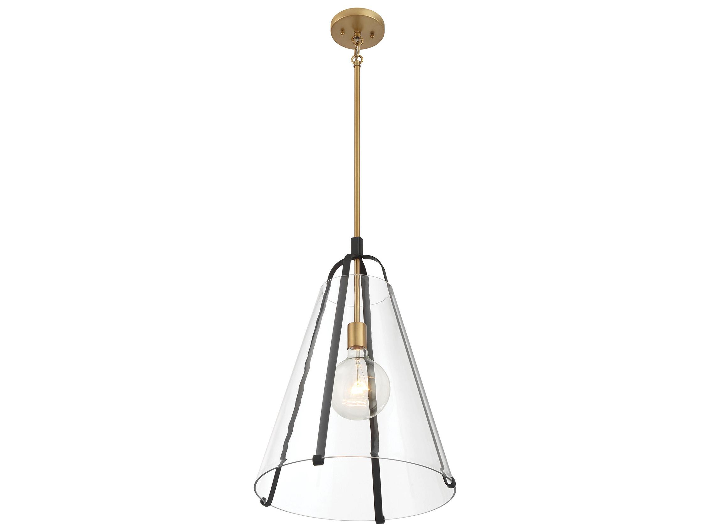 Minka Lavery Paxos 1-Light Legacy Brass Sand Coal Pendant