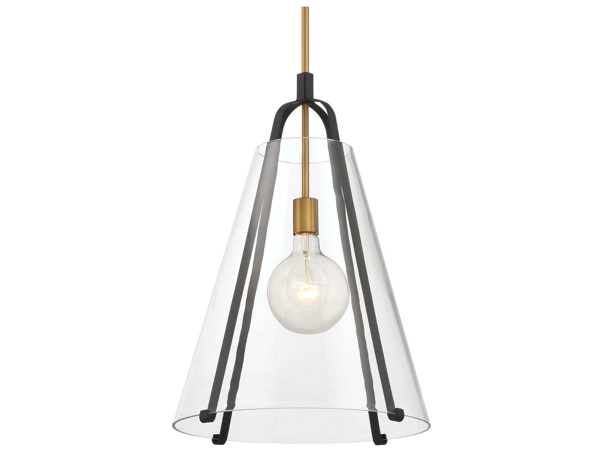Minka Lavery Paxos 1-Light Legacy Brass Sand Coal Pendant