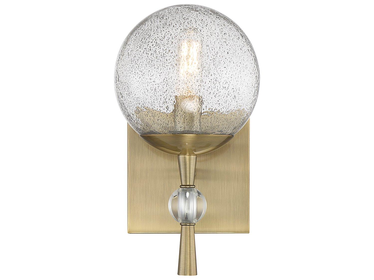 Minka Lavery Populuxe 1-Light Oxidized Aged Brass Glass Wall Sconce
