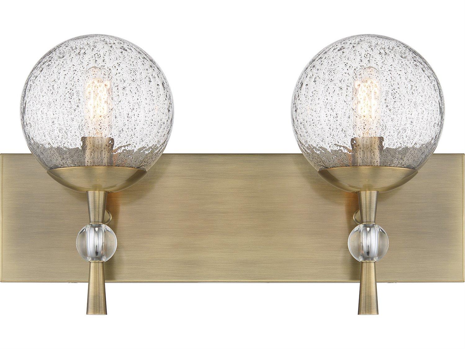 Minka Lavery Populuxe 2-Light Oxidized Aged Brass Glass Vanity Light