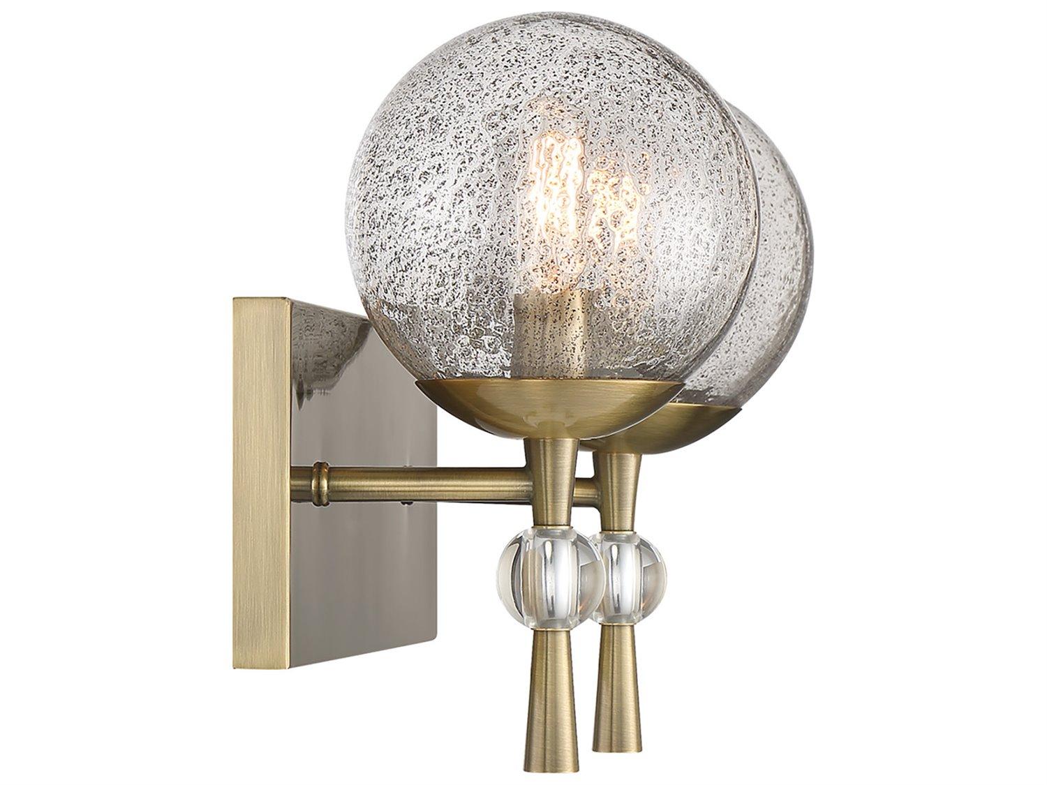 Minka Lavery Populuxe 2-Light Oxidized Aged Brass Glass Vanity Light