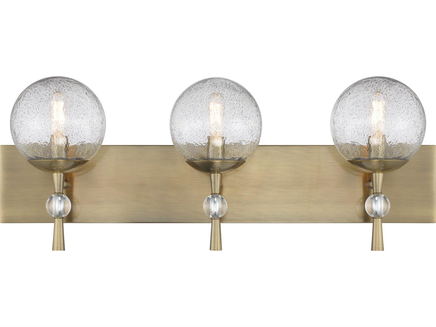 Minka Lavery Populuxe 3-Light Oxidized Aged Brass Glass Vanity Light