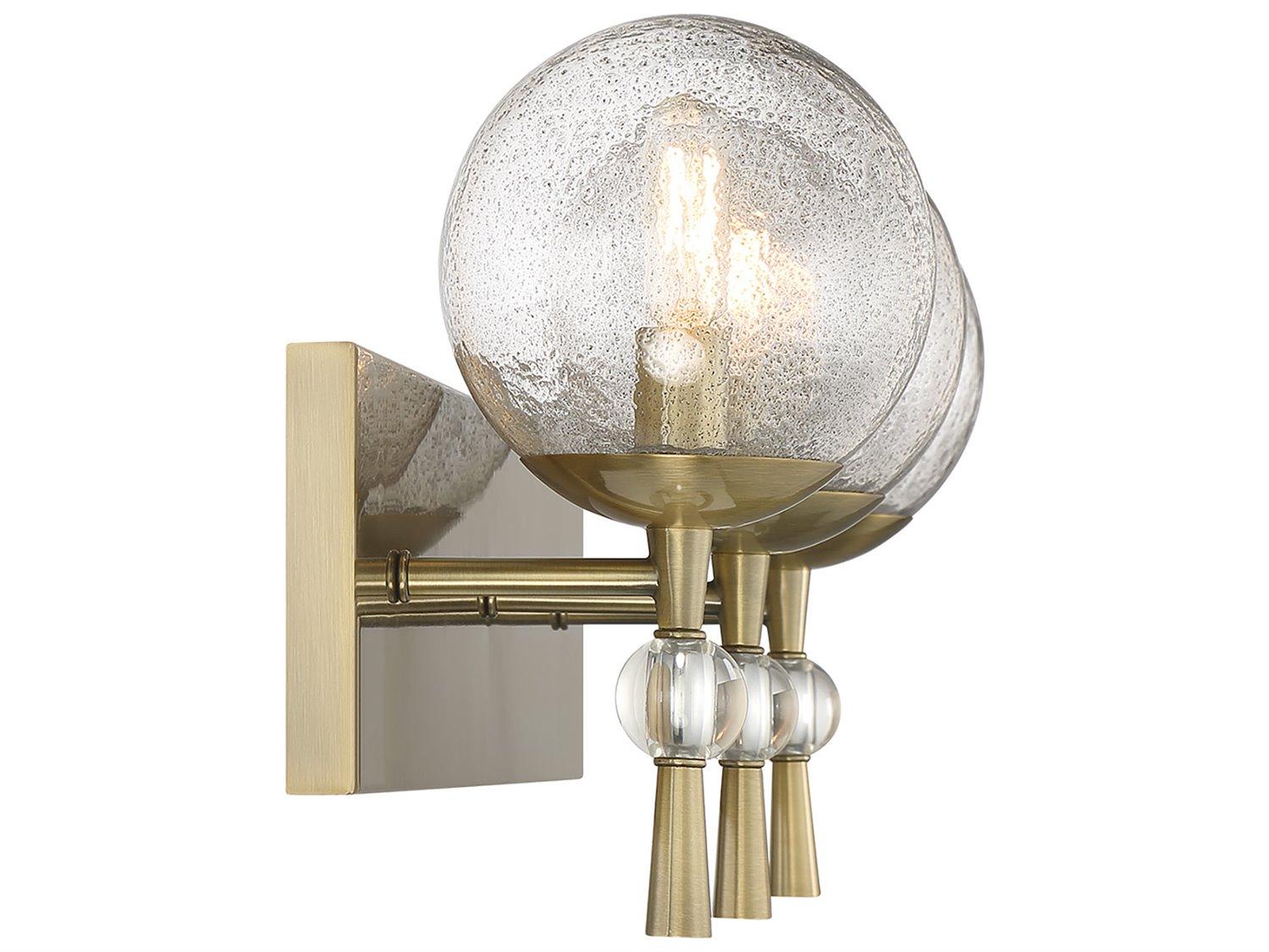 Minka Lavery Populuxe 3-Light Oxidized Aged Brass Glass Vanity Light