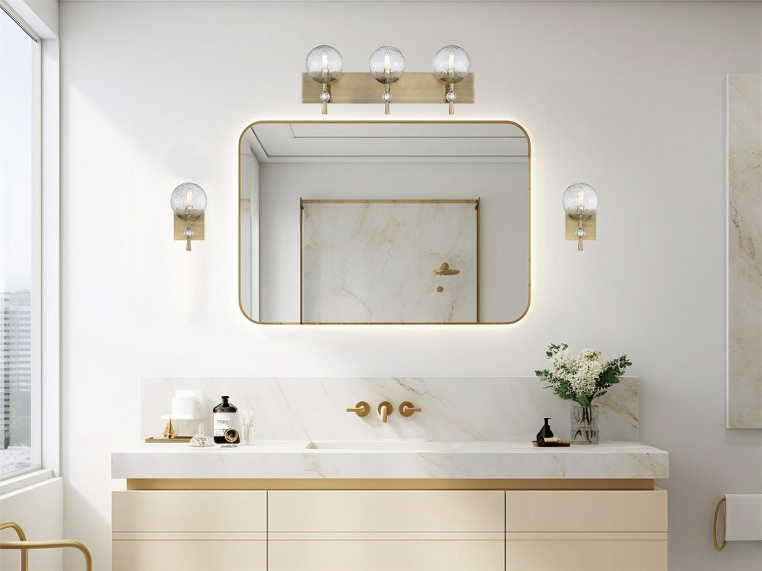 Minka Lavery Populuxe 3-Light Oxidized Aged Brass Glass Vanity Light