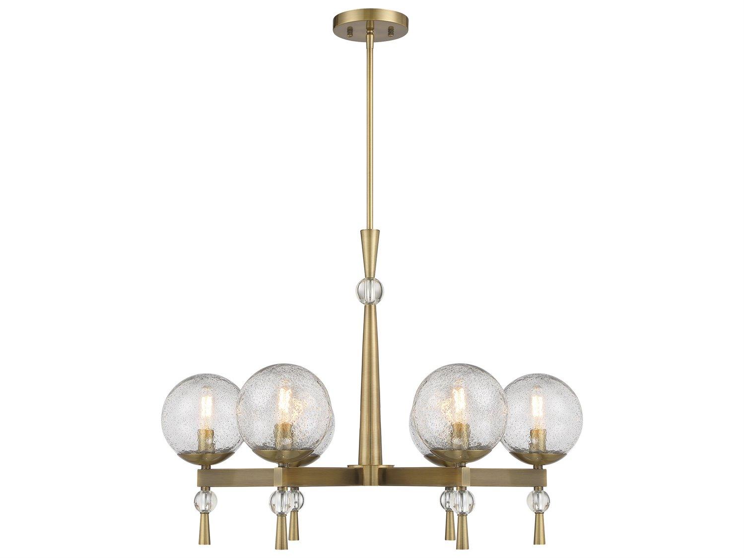 Minka Lavery Populuxe 6-Light Oxidized Aged Brass Glass Candelabra Globe Chandelier