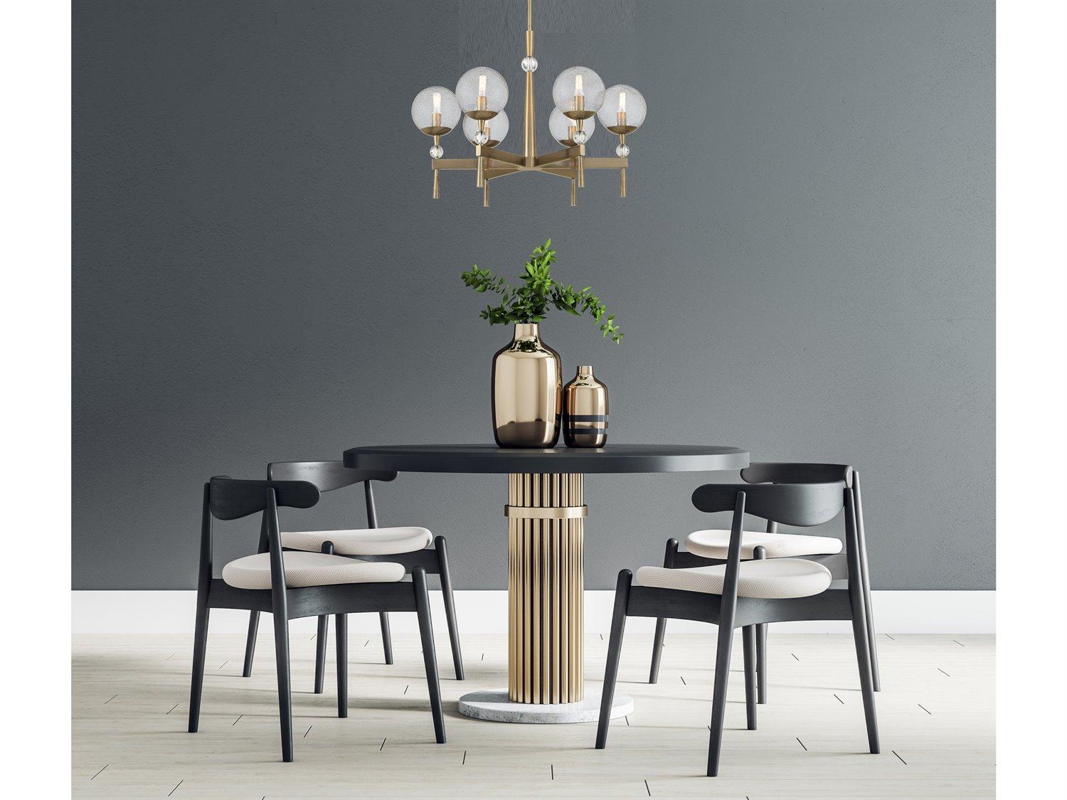 Minka Lavery Populuxe 6-Light Oxidized Aged Brass Glass Candelabra Globe Chandelier