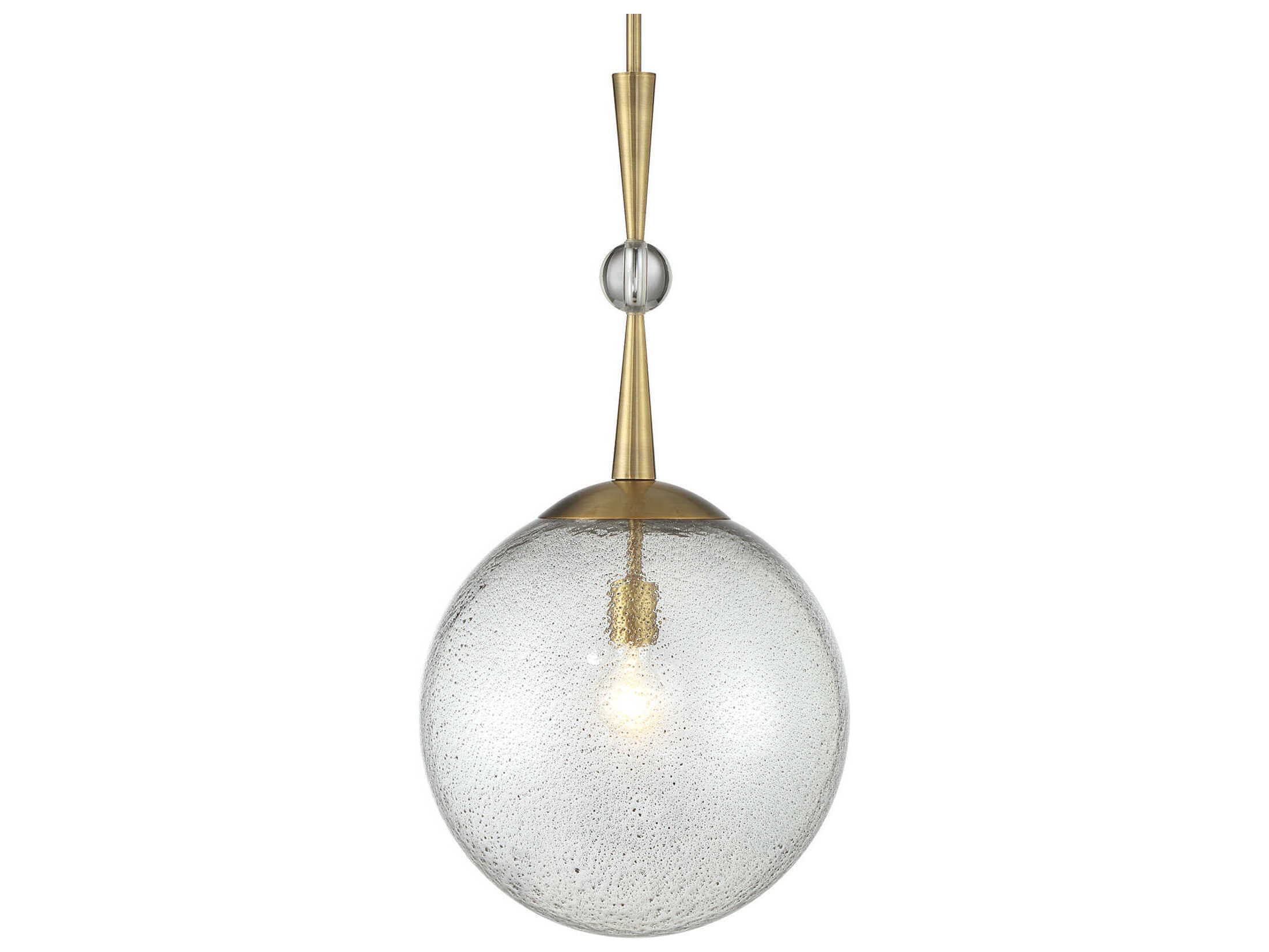 Minka Lavery Populuxe 1-Light Oxidized Aged Brass Glass Mini Pendant