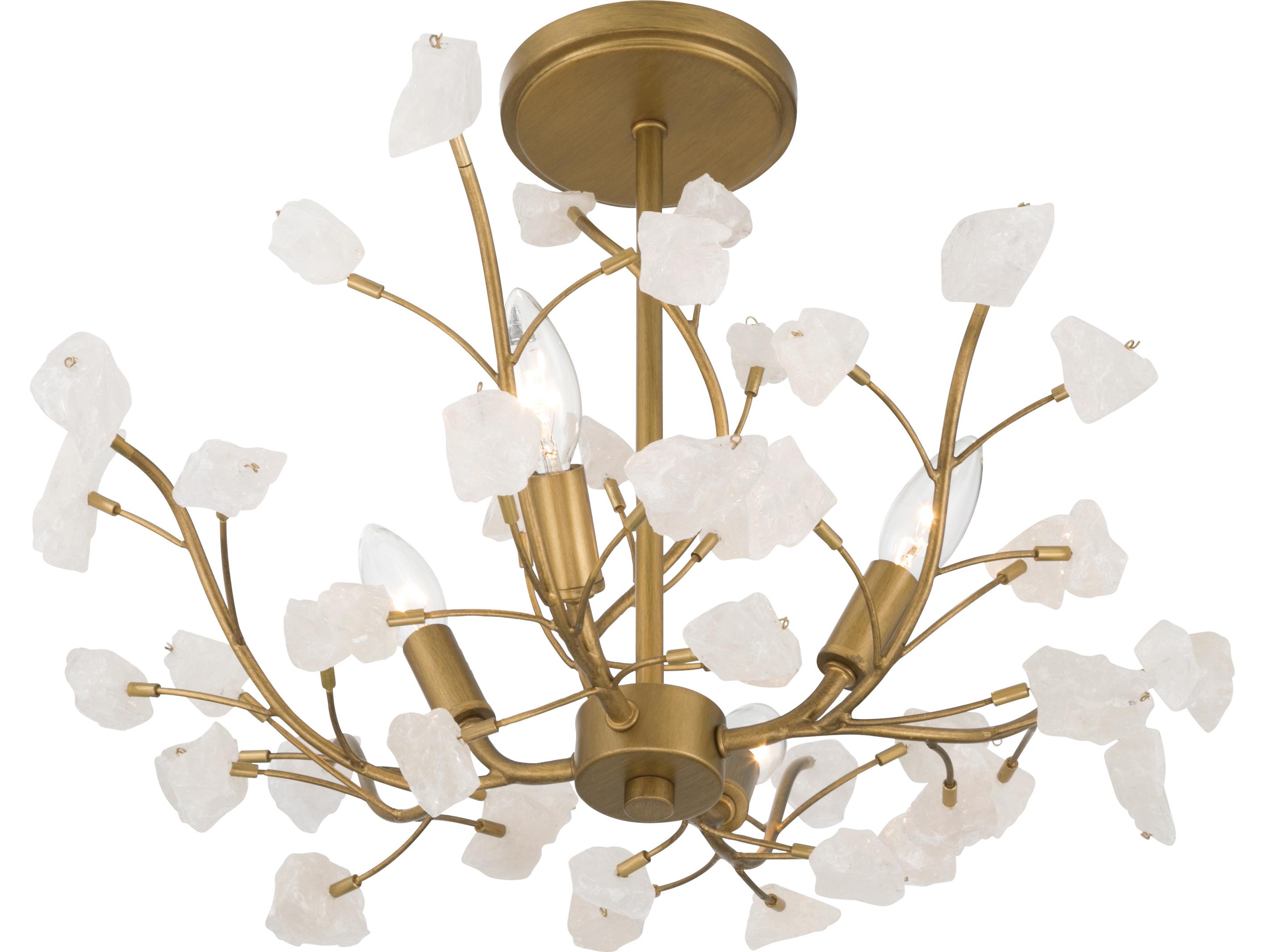 Minka Lavery Ramus 4-Light Painted Legacy Brass Semi Flush Mount
