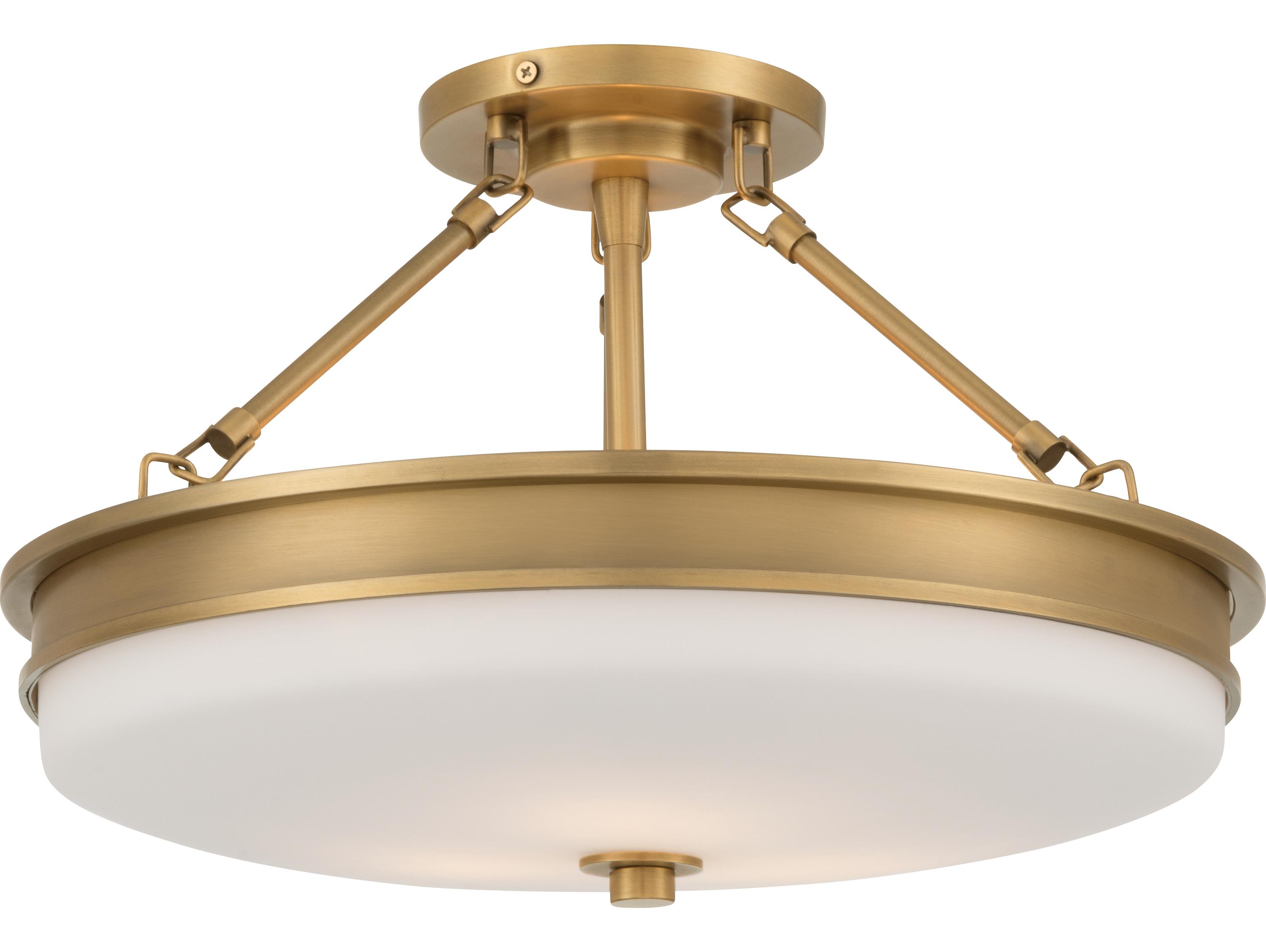 Minka Lavery Halora 3-Light Legacy Brass Round Semi Flush Mount