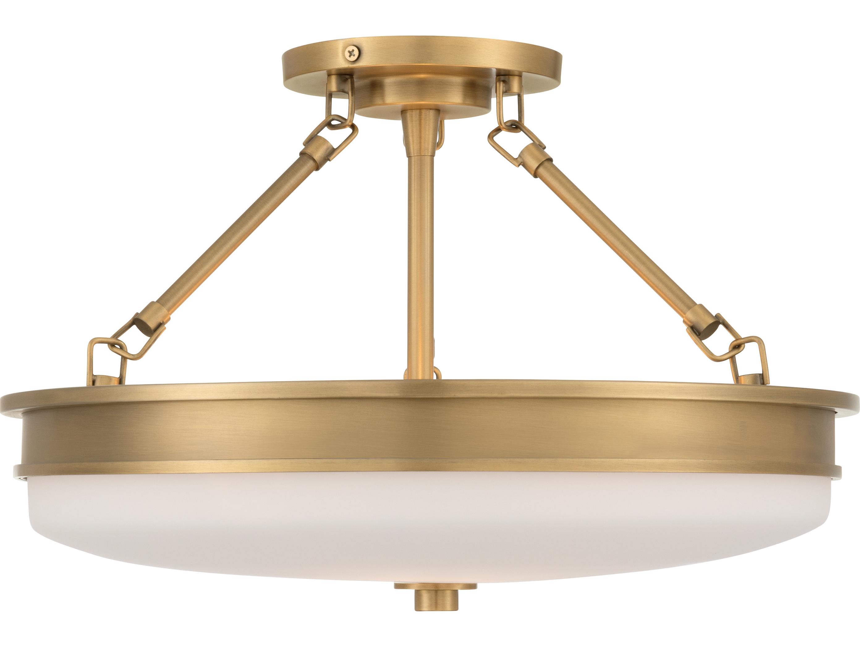 Minka Lavery Halora 3-Light Legacy Brass Round Semi Flush Mount