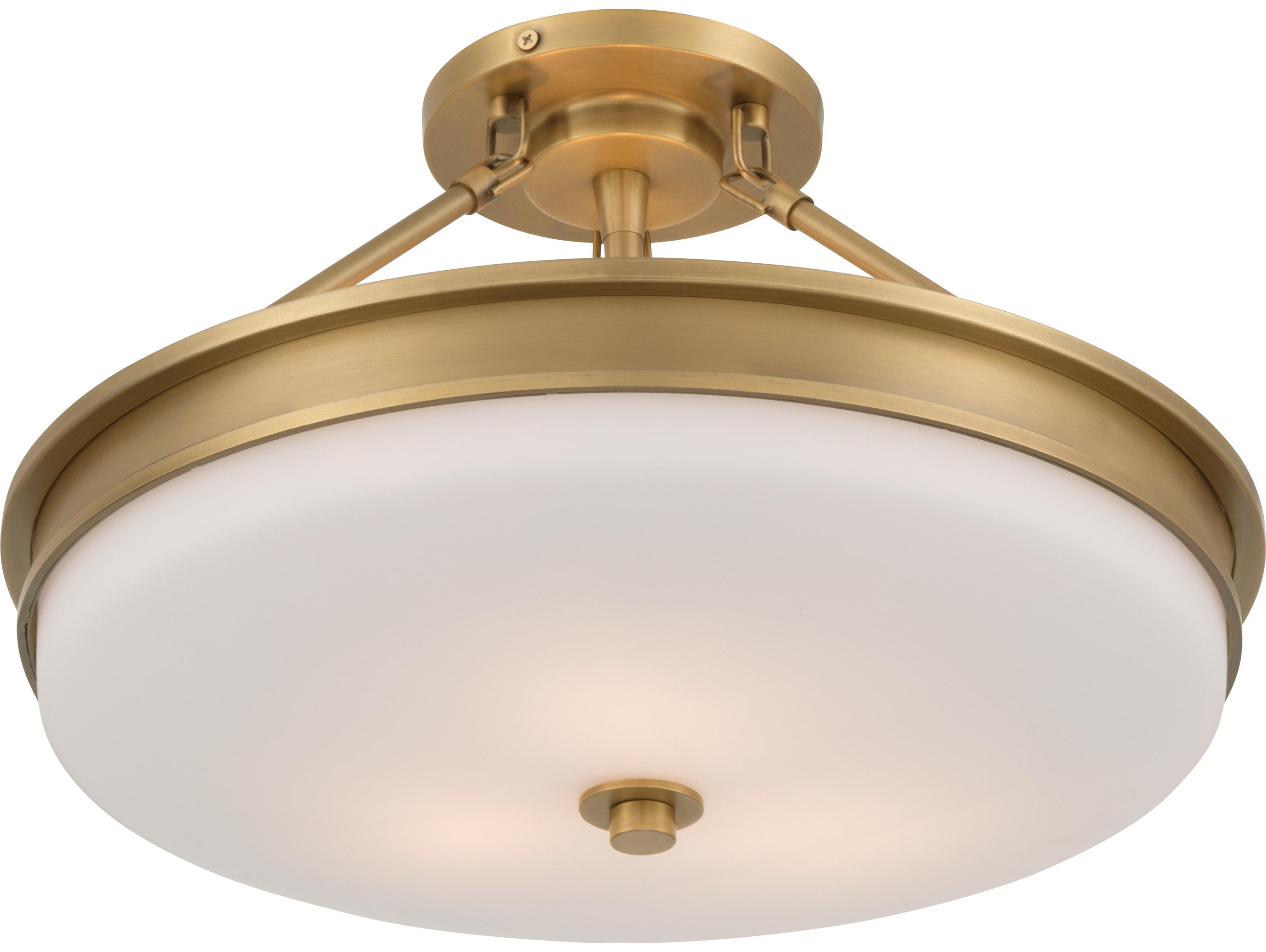 Minka Lavery Halora 3-Light Legacy Brass Round Semi Flush Mount