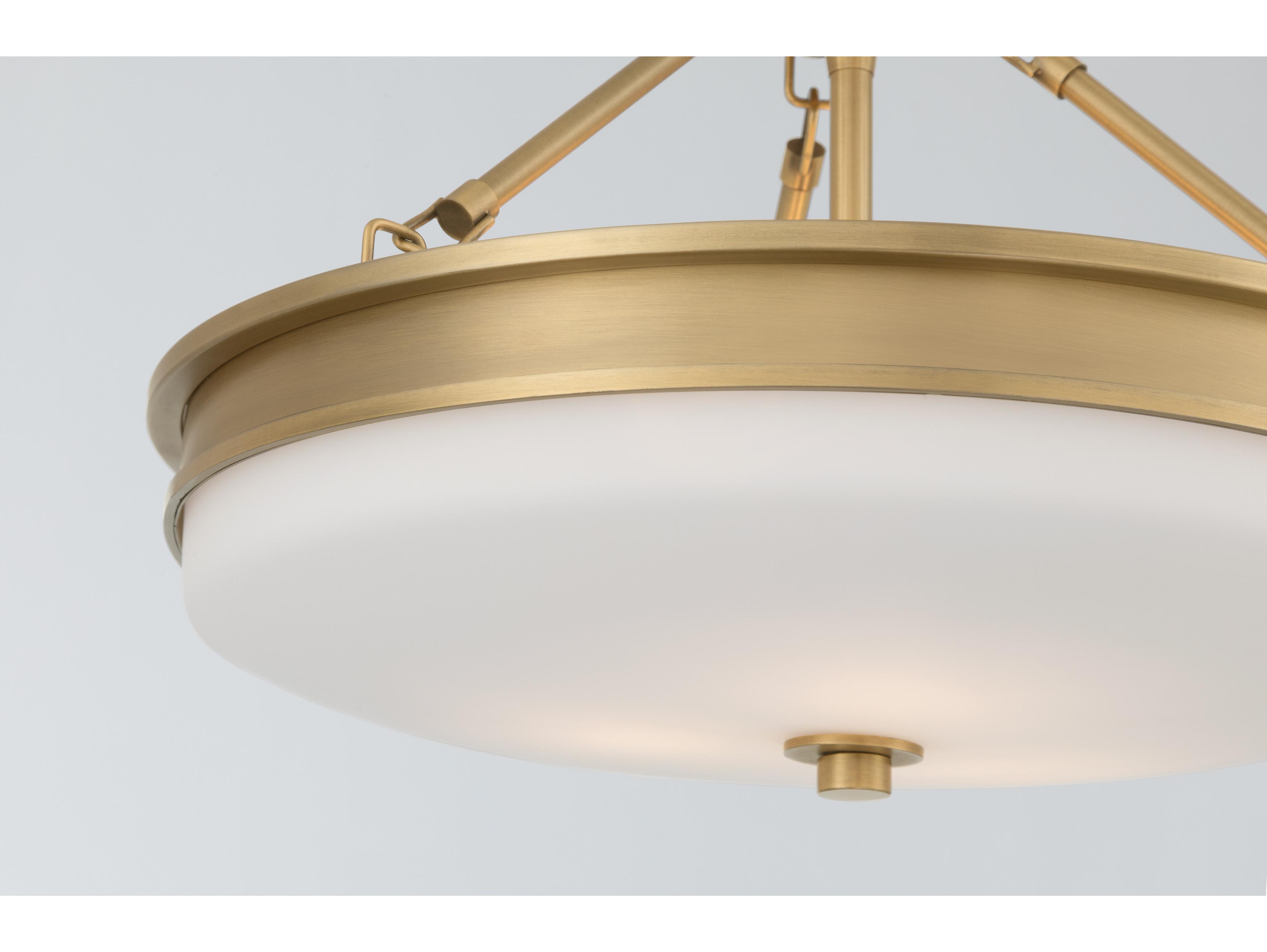 Minka Lavery Halora 3-Light Legacy Brass Round Semi Flush Mount