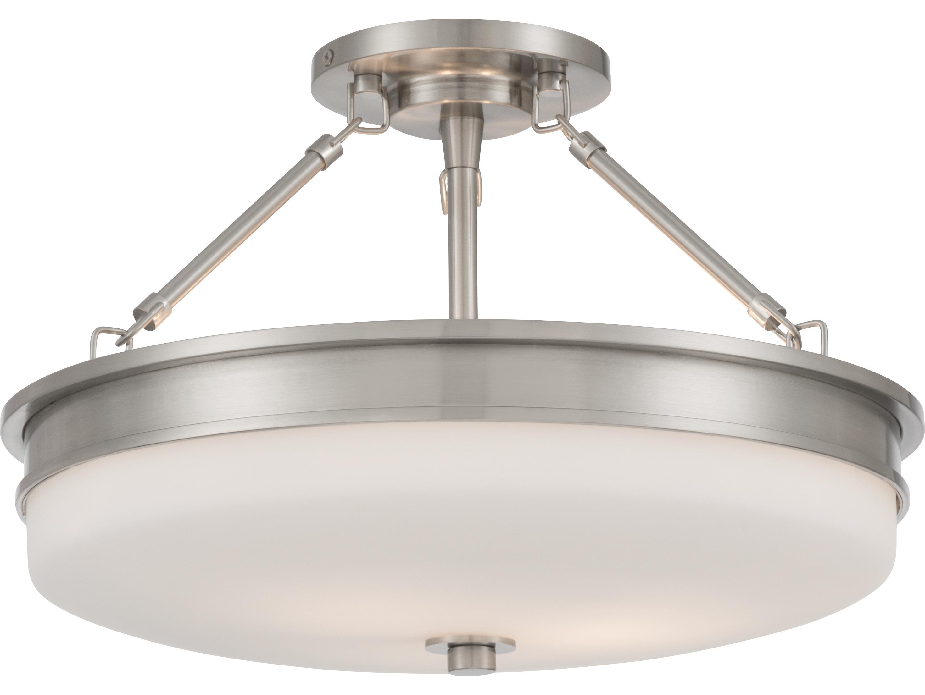 Minka Lavery Halora 3-Light Brushed Nickel Round Semi Flush Mount