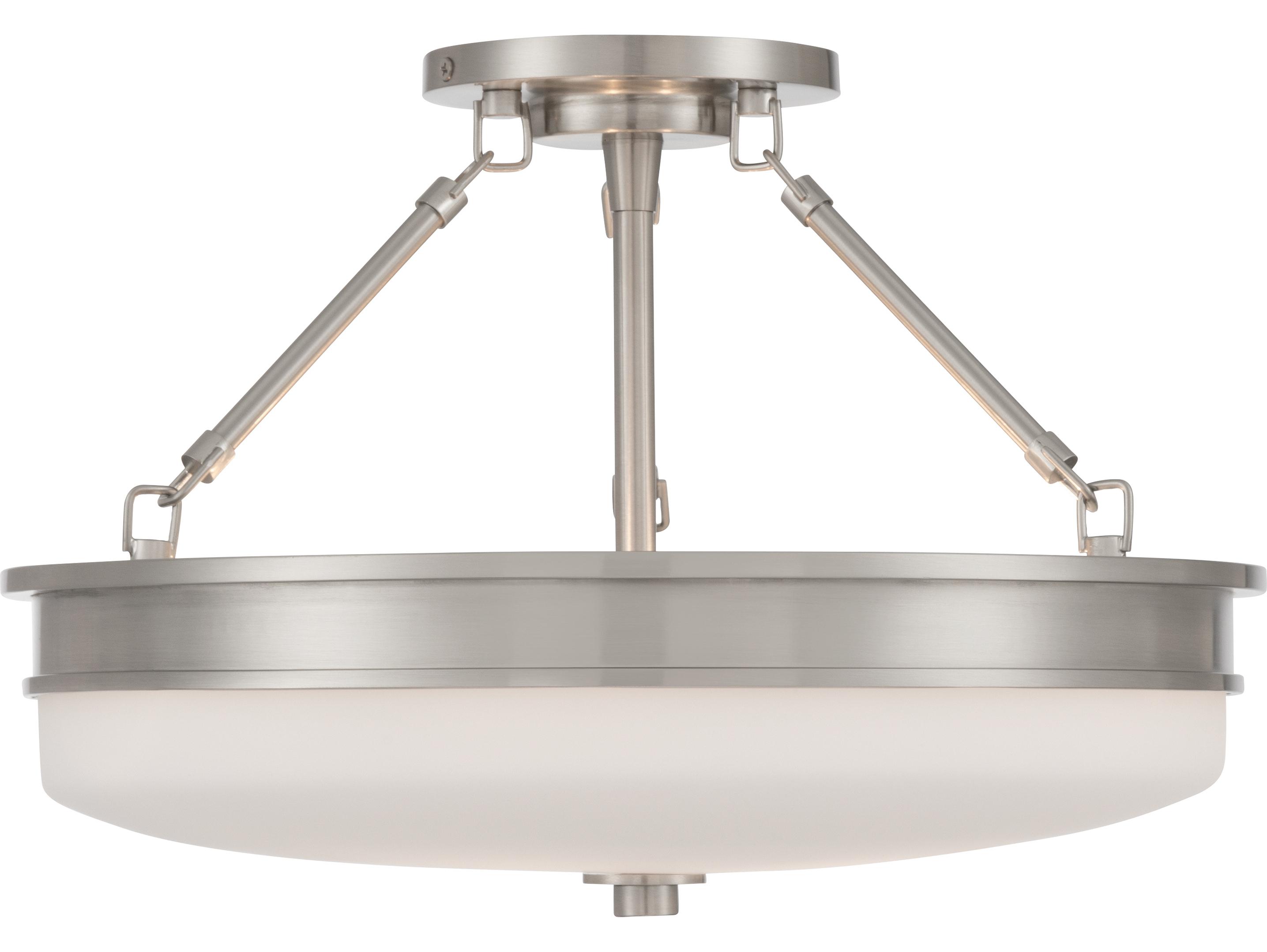 Minka Lavery Halora 3-Light Brushed Nickel Round Semi Flush Mount