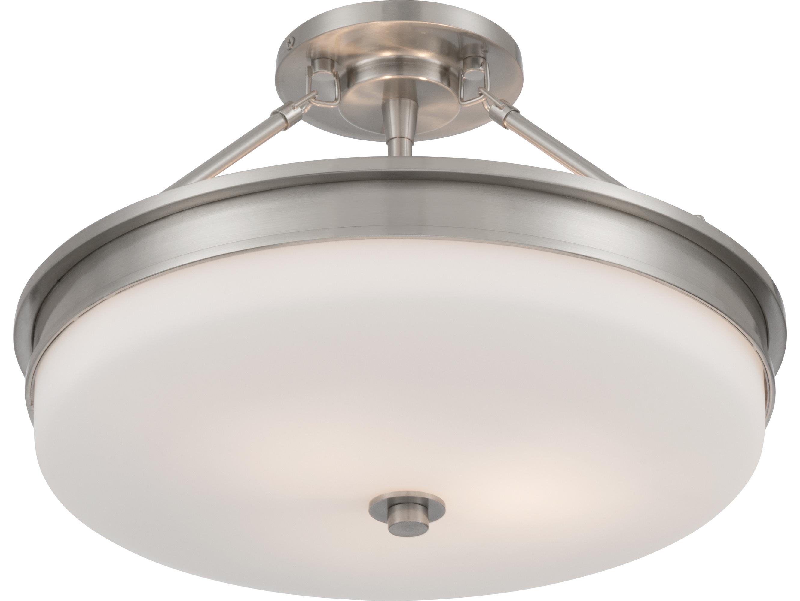 Minka Lavery Halora 3-Light Brushed Nickel Round Semi Flush Mount
