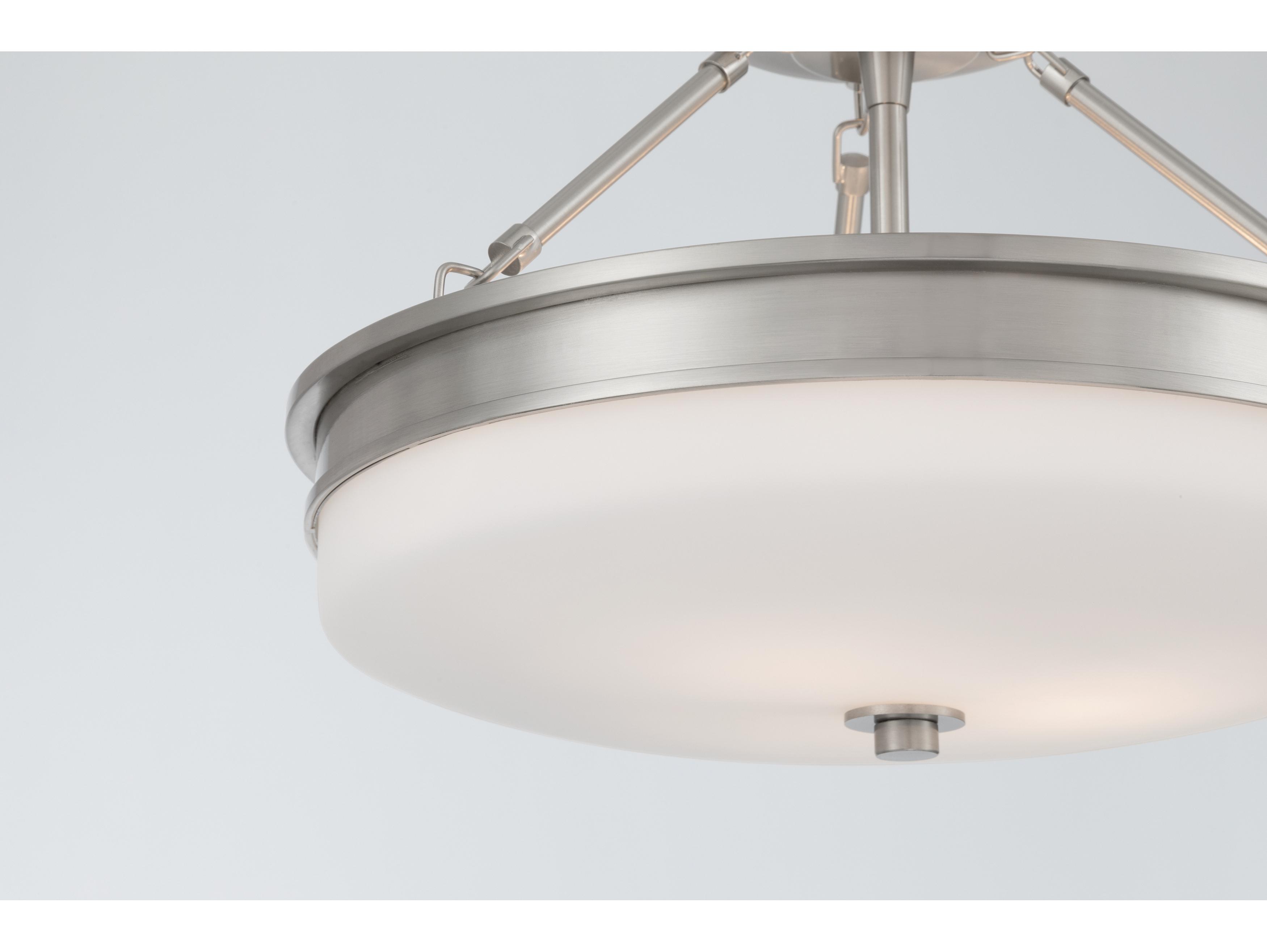 Minka Lavery Halora 3-Light Brushed Nickel Round Semi Flush Mount