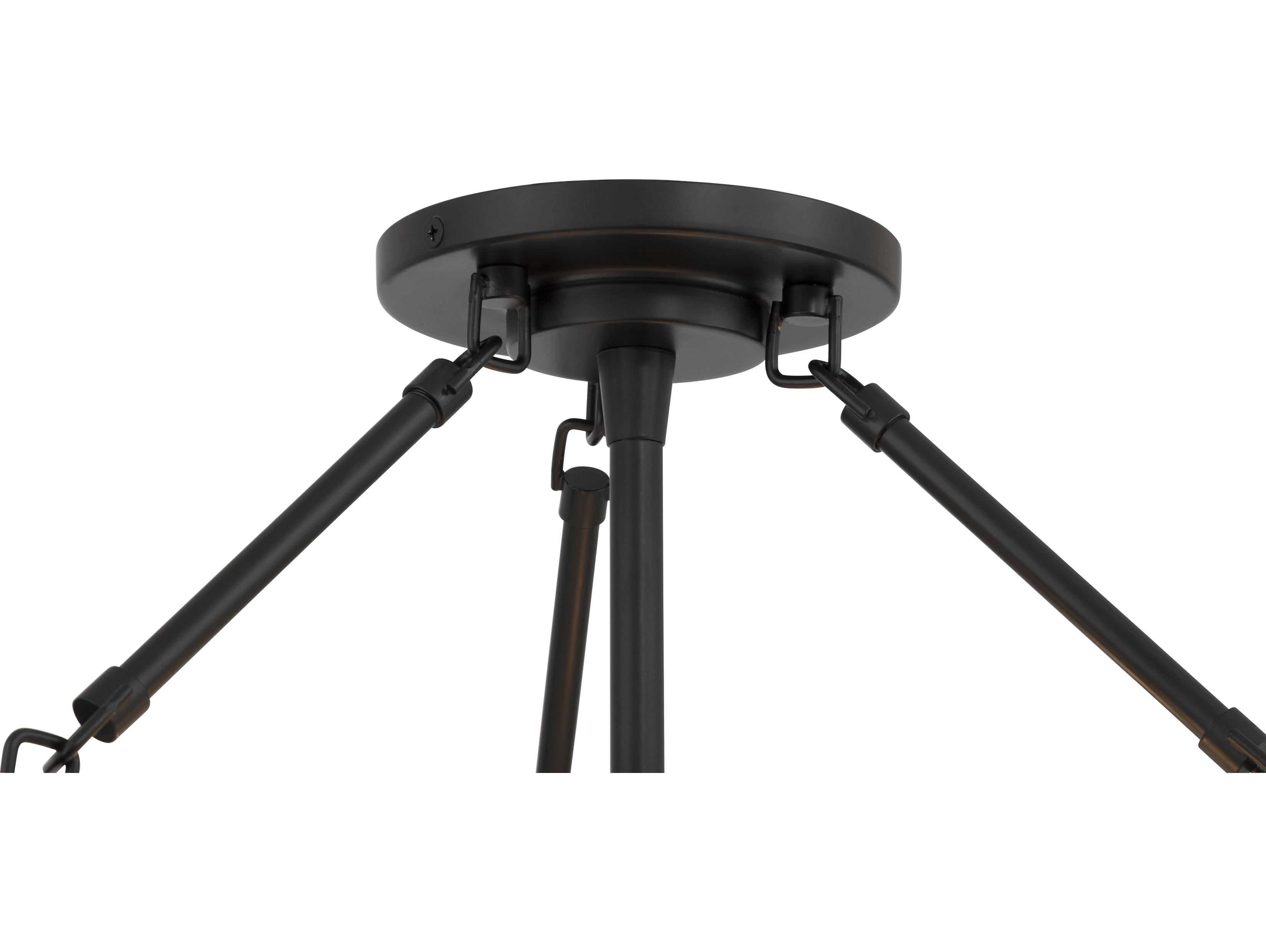 Minka Lavery Halora 3-Light Dark Matte Black Round Semi Flush Mount