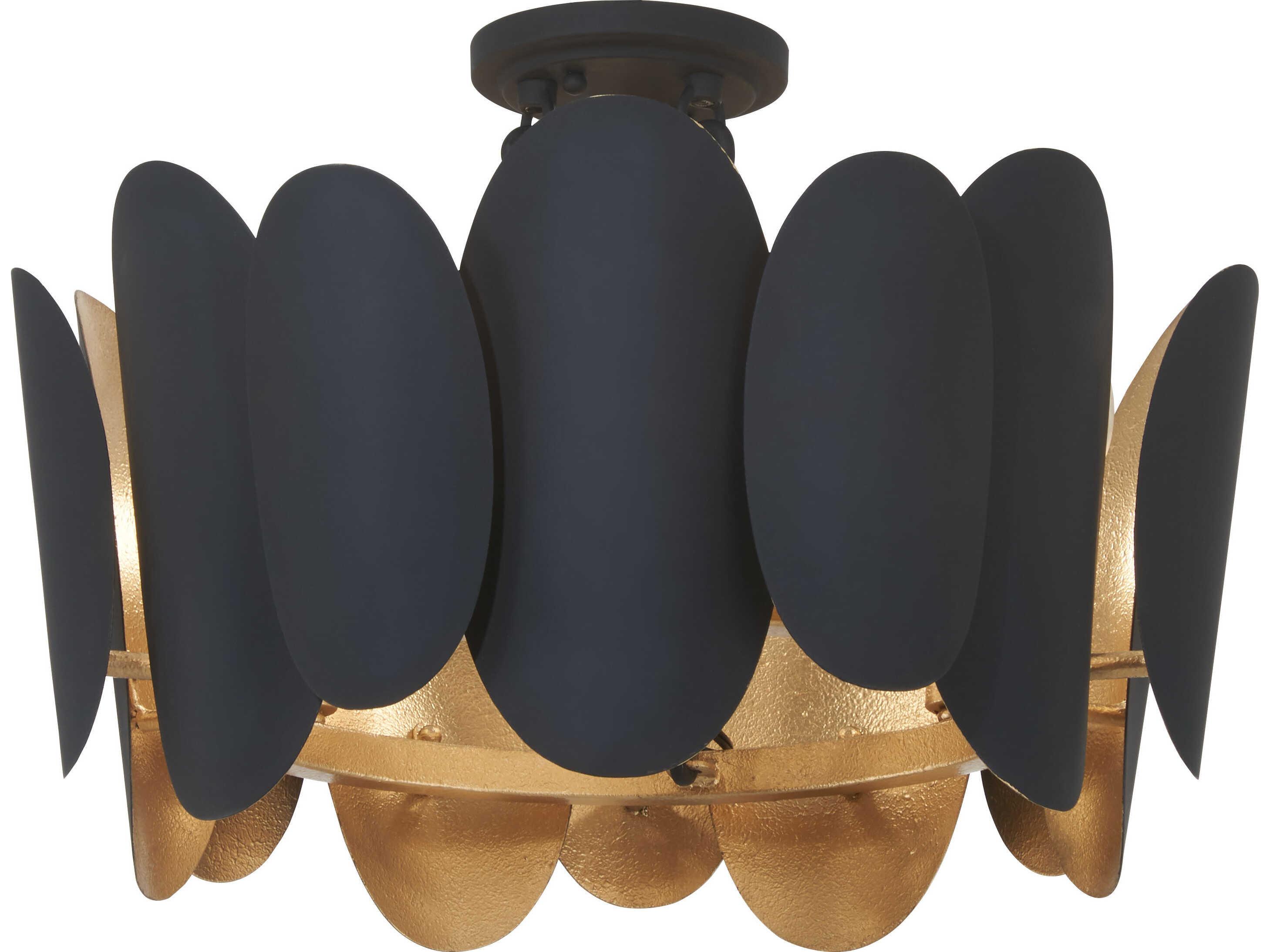 Minka Lavery Vailen 7-Light Dark Matte Black Geometric Semi Flush Mount