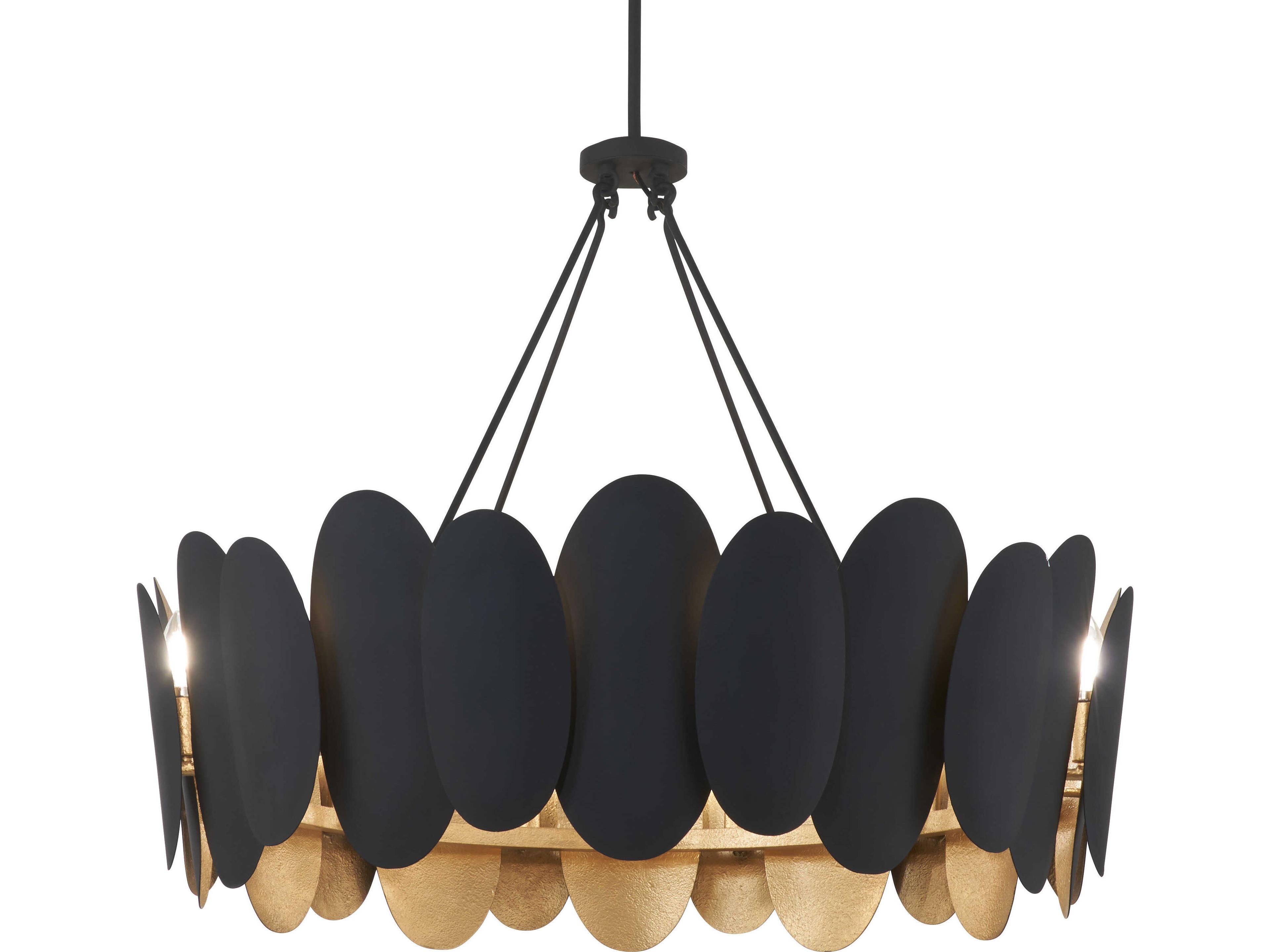 Minka Lavery Vailen 12-Light Dark Matte Black Drum Tiered Pendant