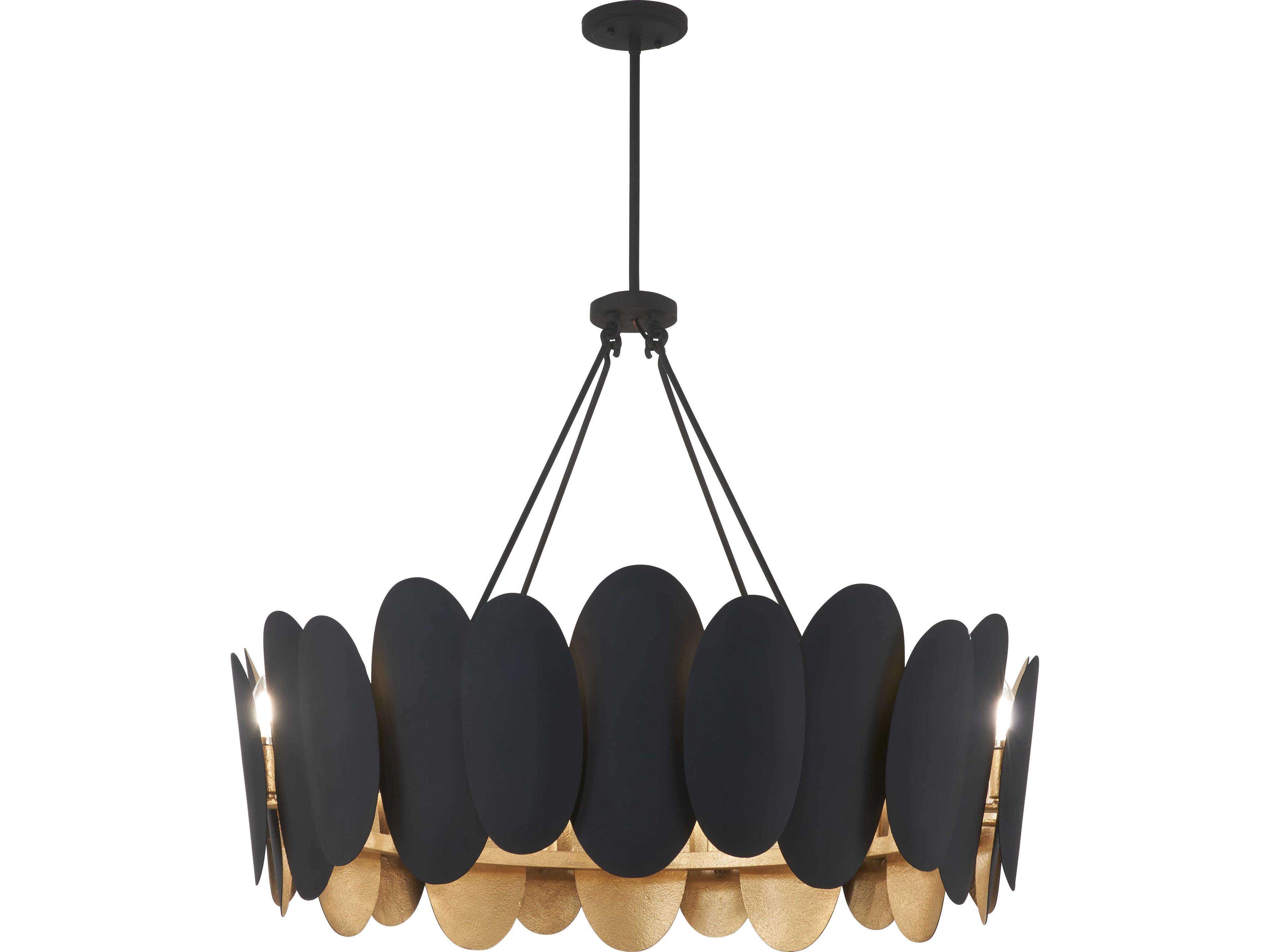 Minka Lavery Vailen 12-Light Dark Matte Black Drum Tiered Pendant