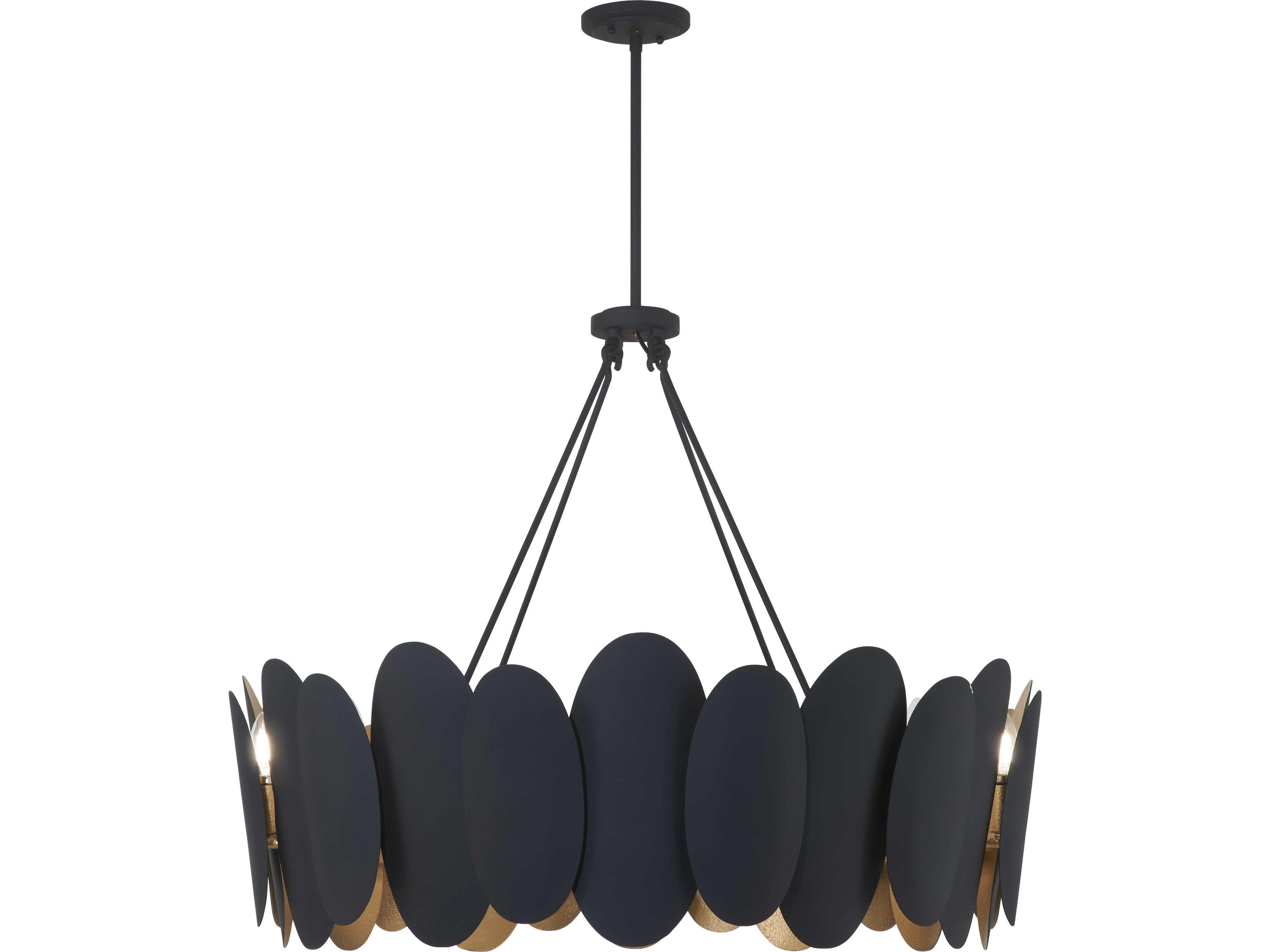 Minka Lavery Vailen 12-Light Dark Matte Black Drum Tiered Pendant