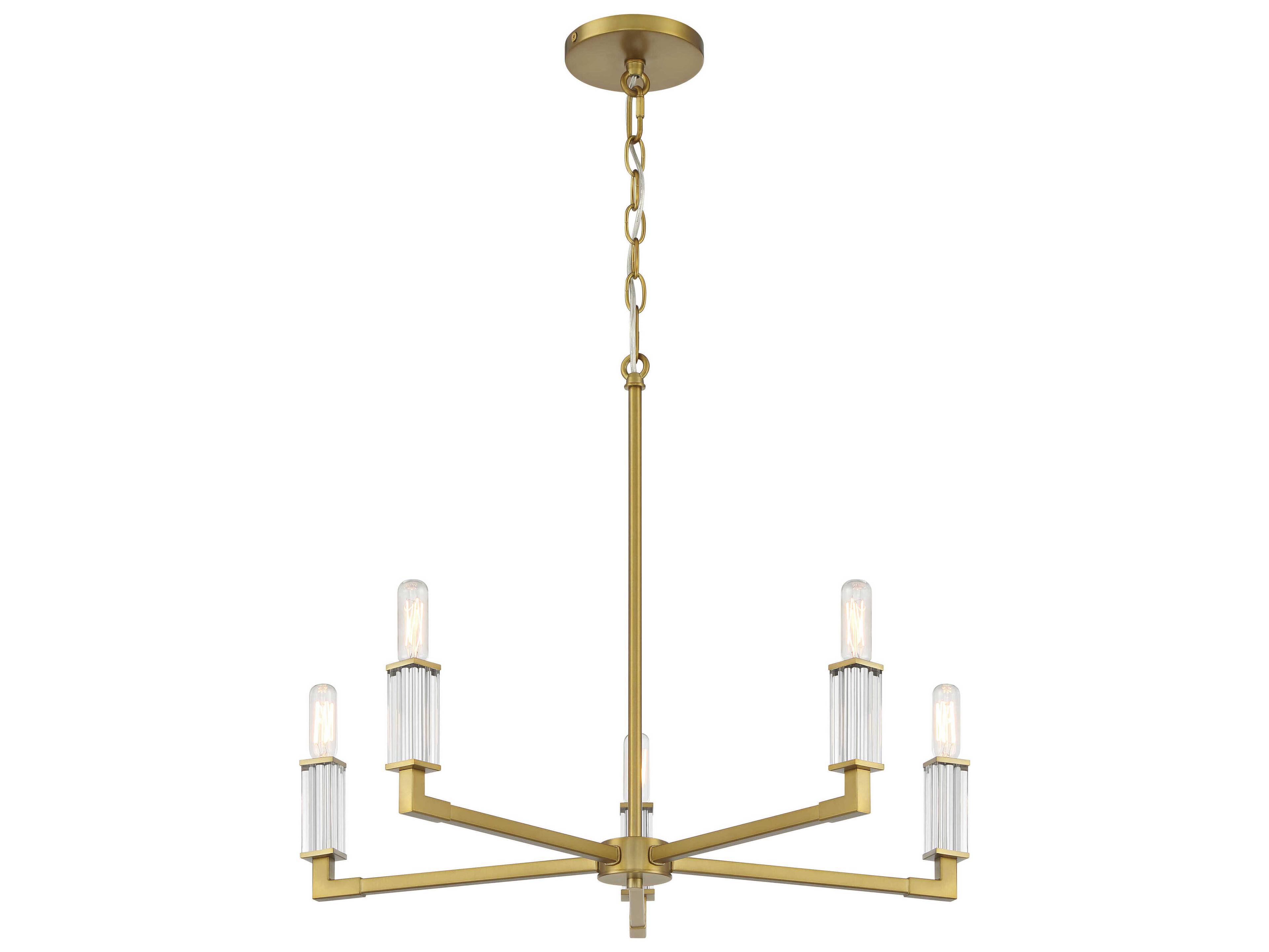 Minka Lavery Oro District 5-Light Soft Brass Candelabra Chandelier