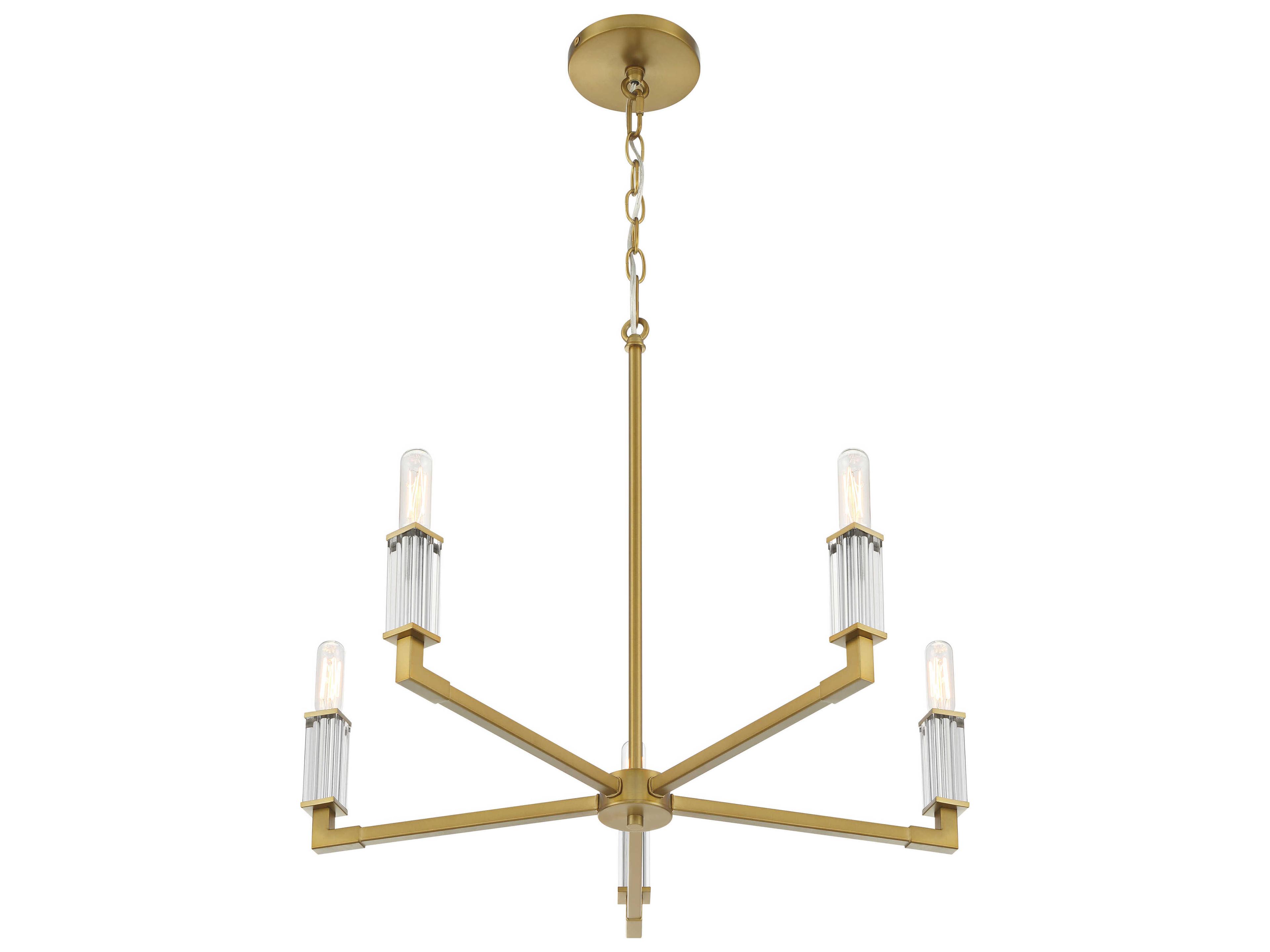 Minka Lavery Oro District 5-Light Soft Brass Candelabra Chandelier