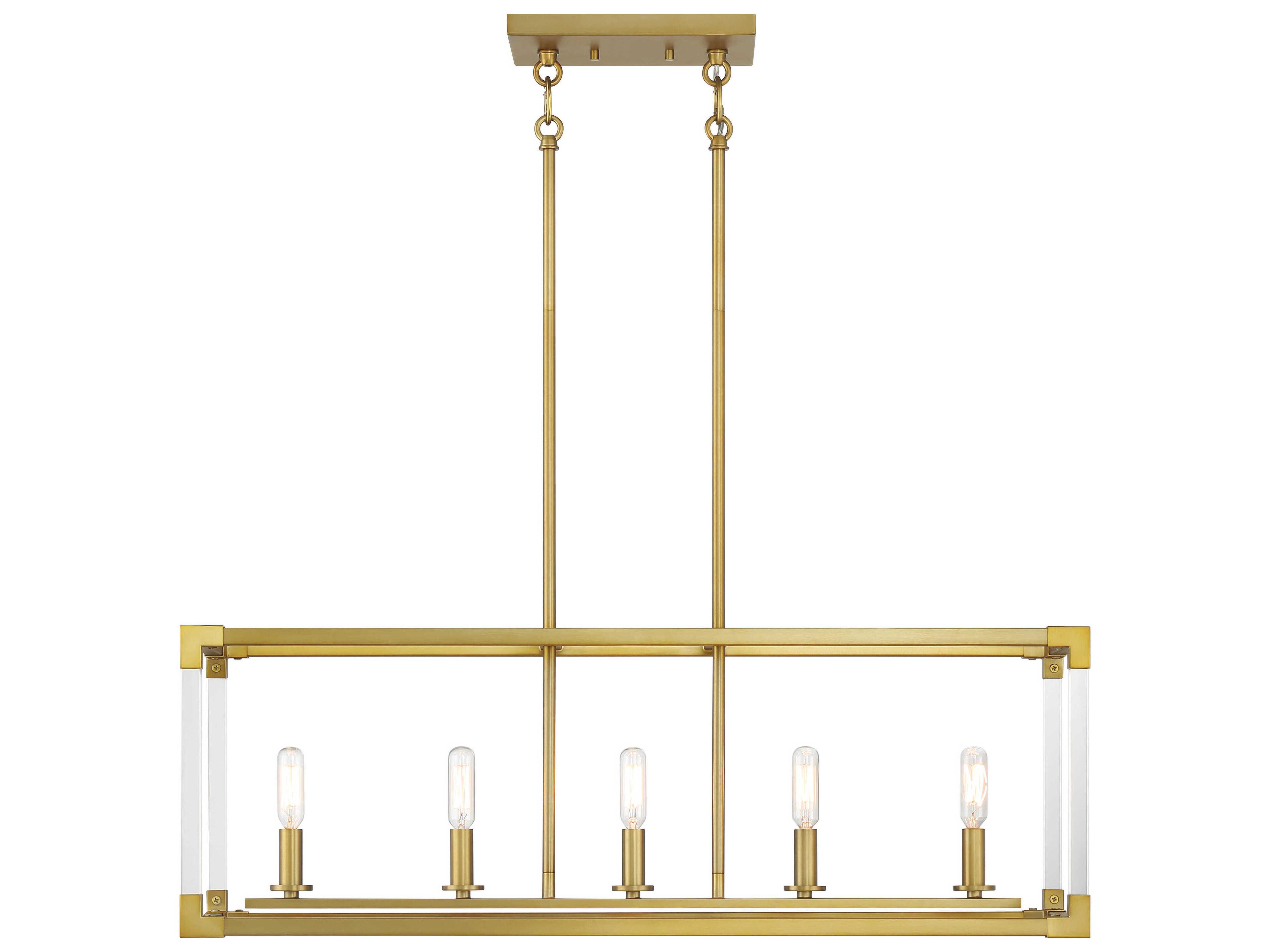Minka Lavery Oro District 5-Light Soft Brass Linear Island Pendant
