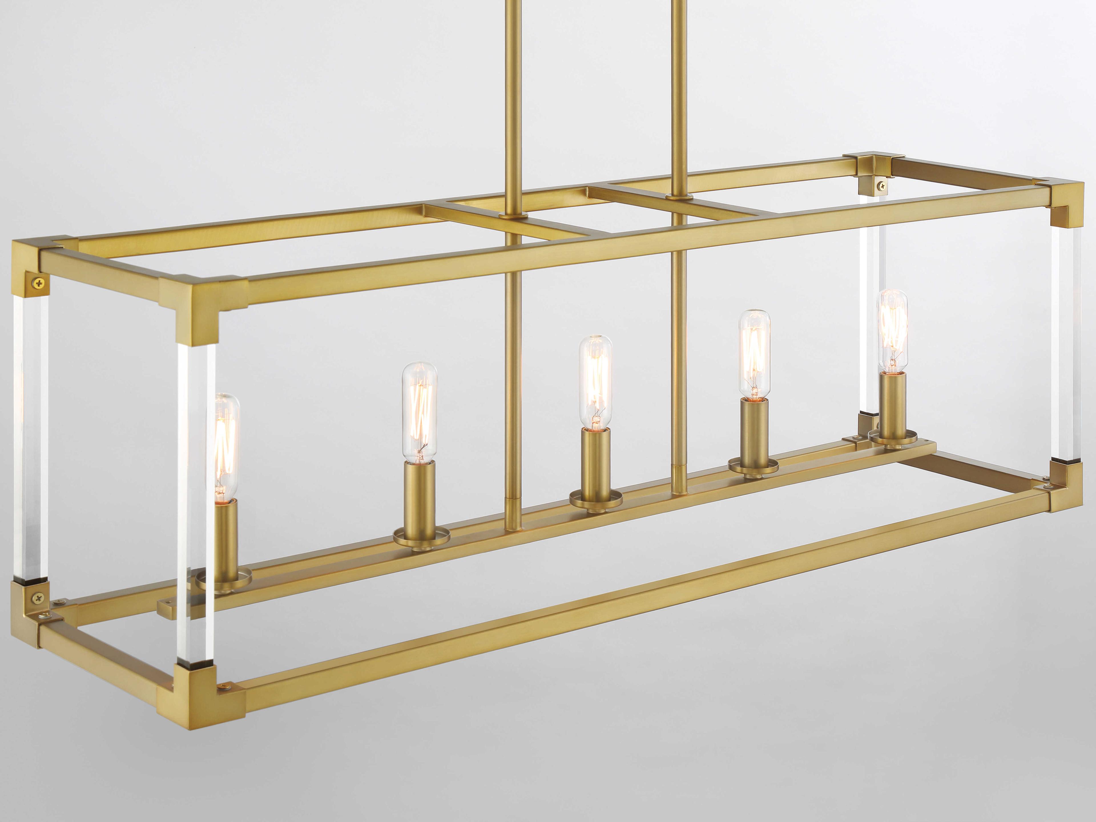Minka Lavery Oro District 5-Light Soft Brass Linear Island Pendant