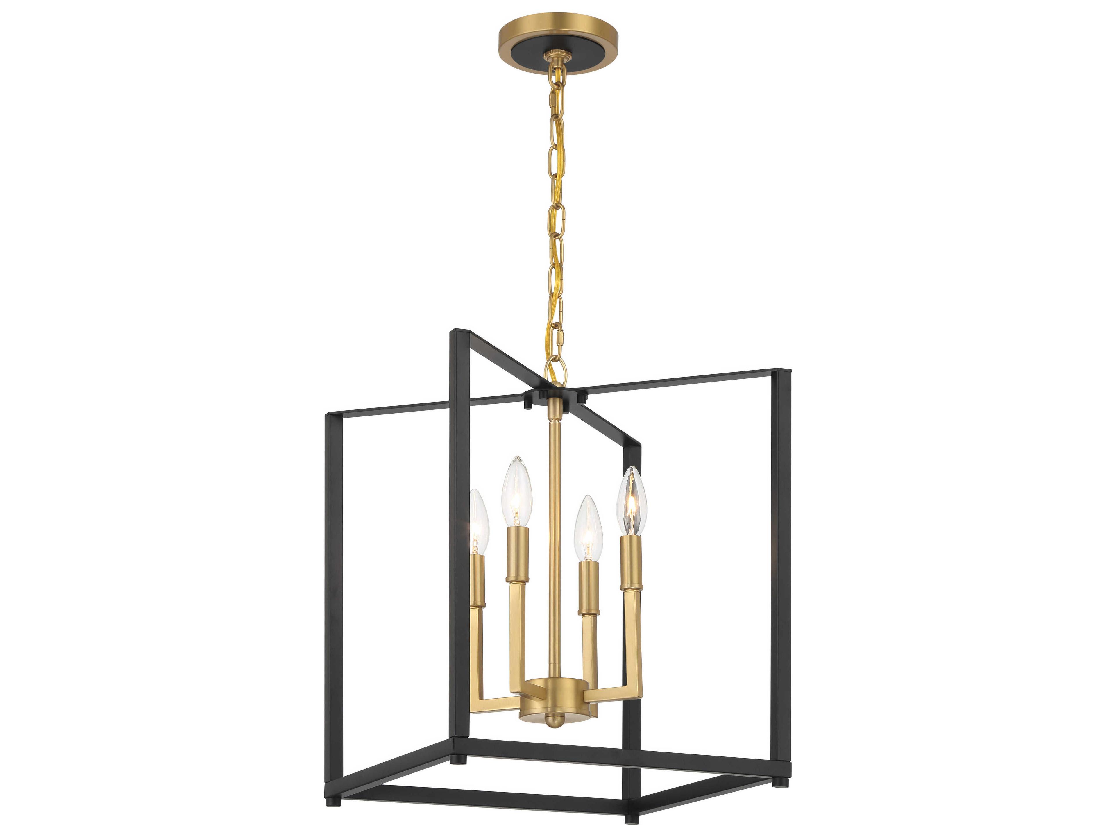 Minka Lavery Colwick 4-Light Coal Black Signature Brass Pendant