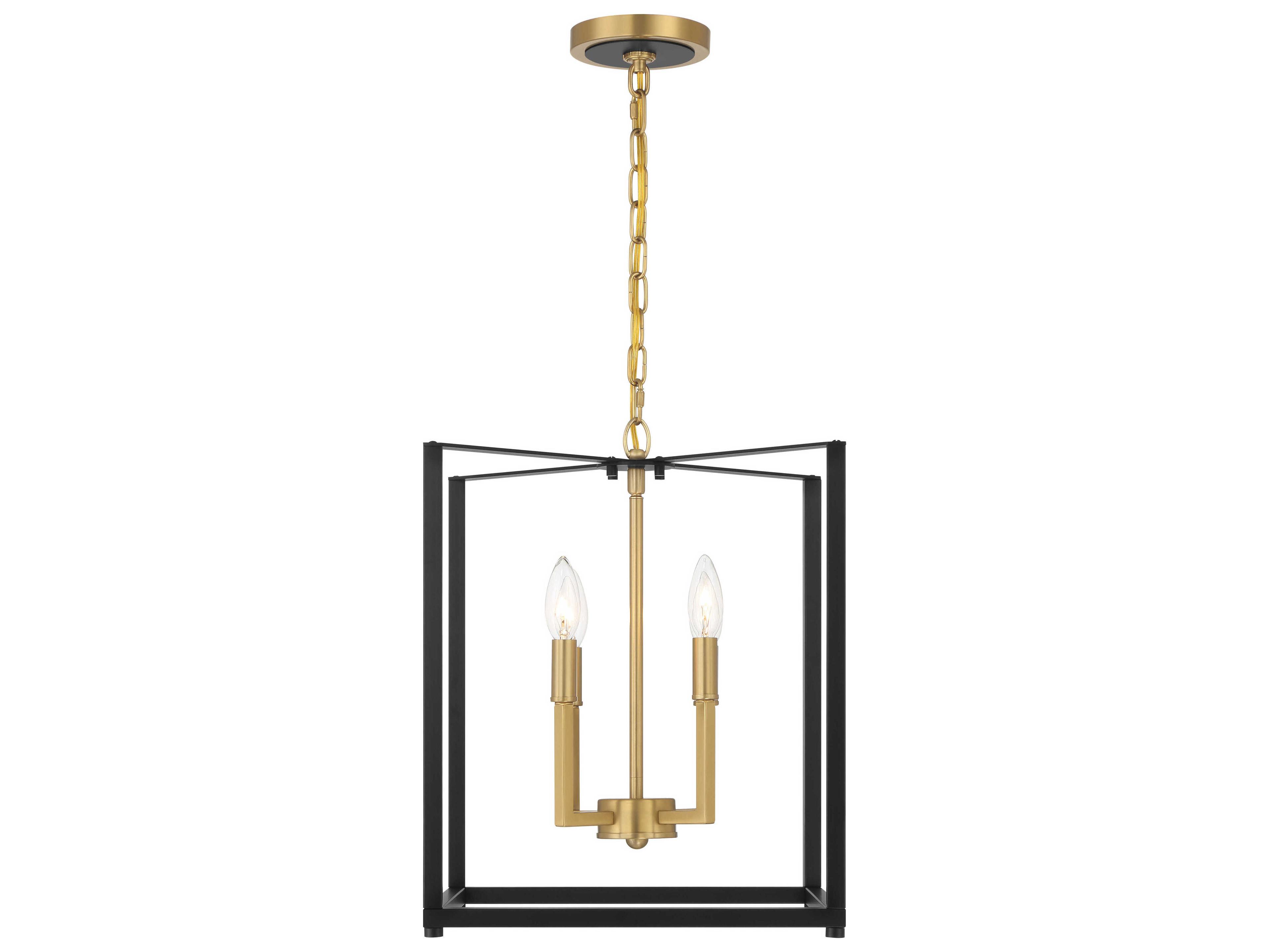 Minka Lavery Colwick 4-Light Coal Black Signature Brass Pendant