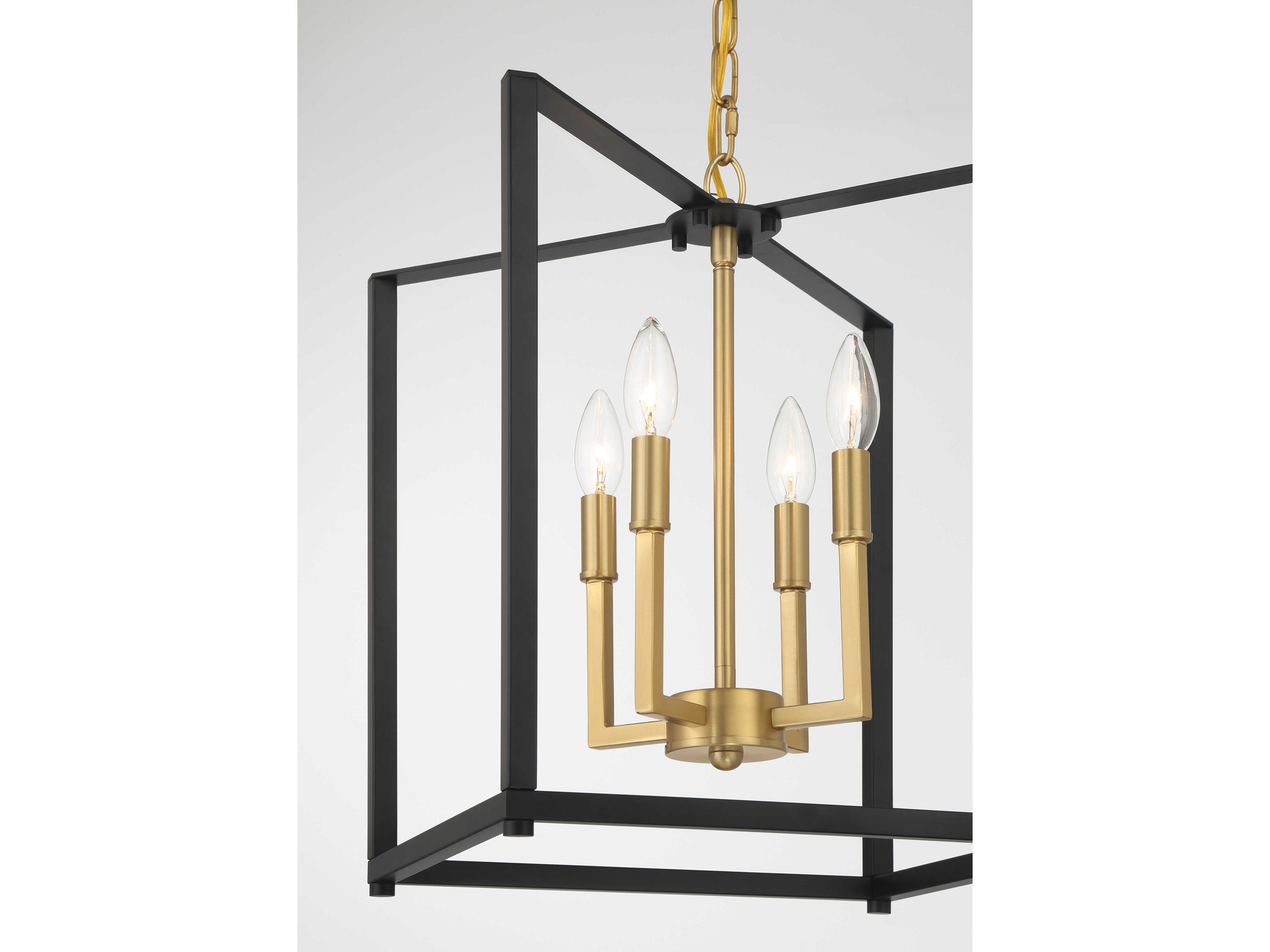 Minka Lavery Colwick 4-Light Coal Black Signature Brass Pendant