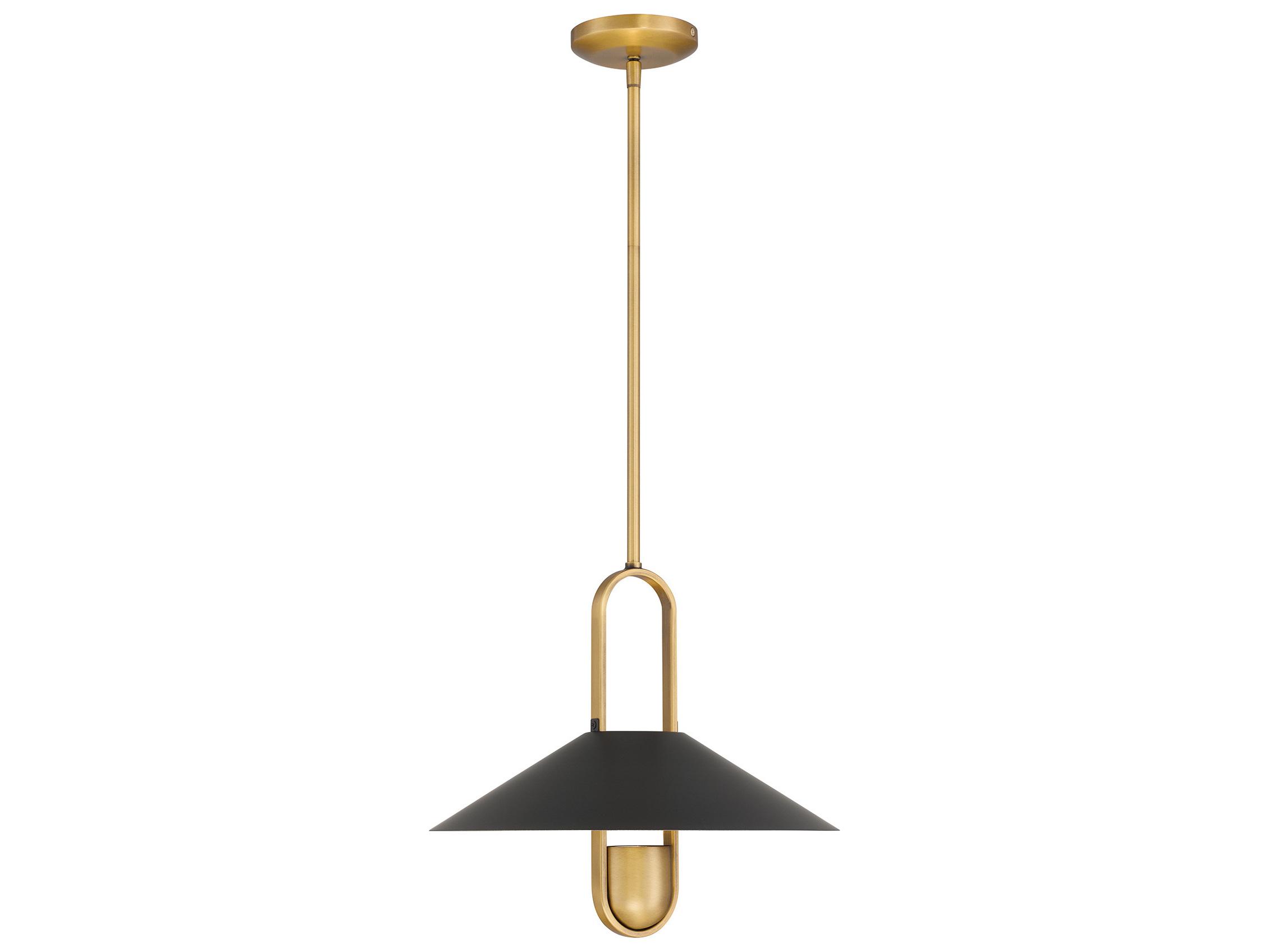 Minka Lavery Goldenridge 1-Light Legacy Brass Dark Matte Black Pendant