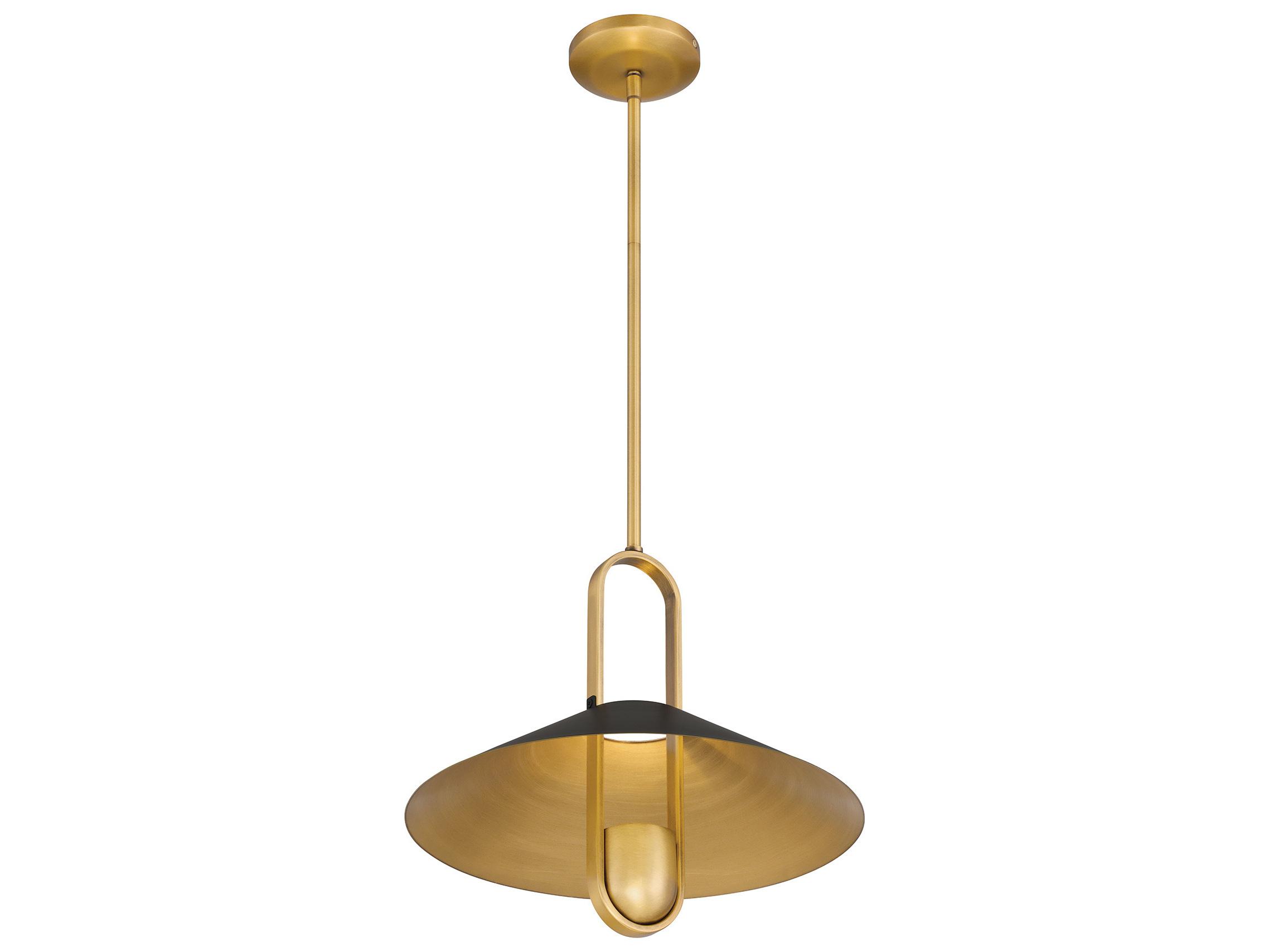 Minka Lavery Goldenridge 1-Light Legacy Brass Dark Matte Black Pendant