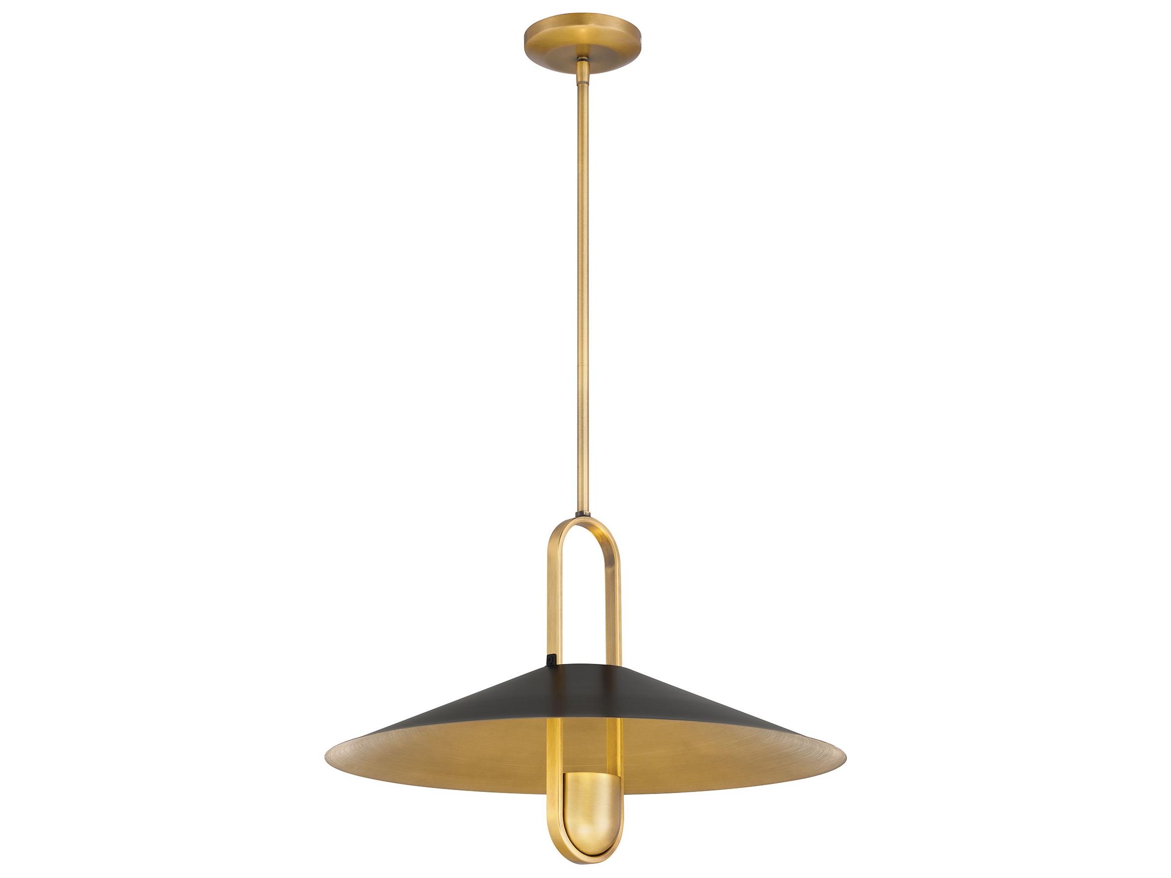 Minka Lavery Goldenridge 1-Light Legacy Brass Dark Matte Black Pendant