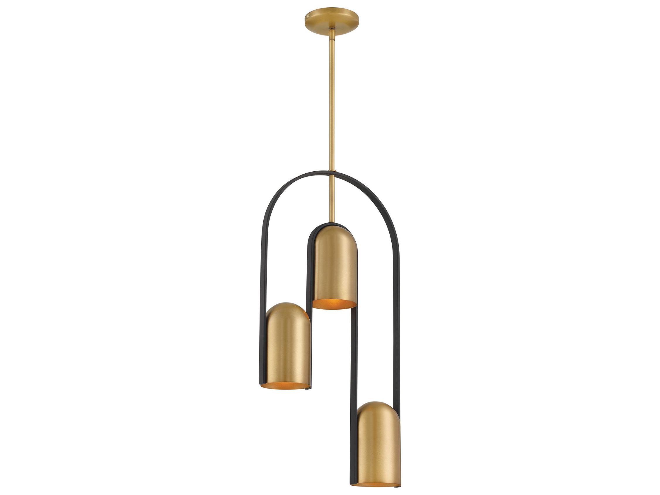 Minka Lavery Cane 3-Light Legacy Brass Sand Coal Pendant