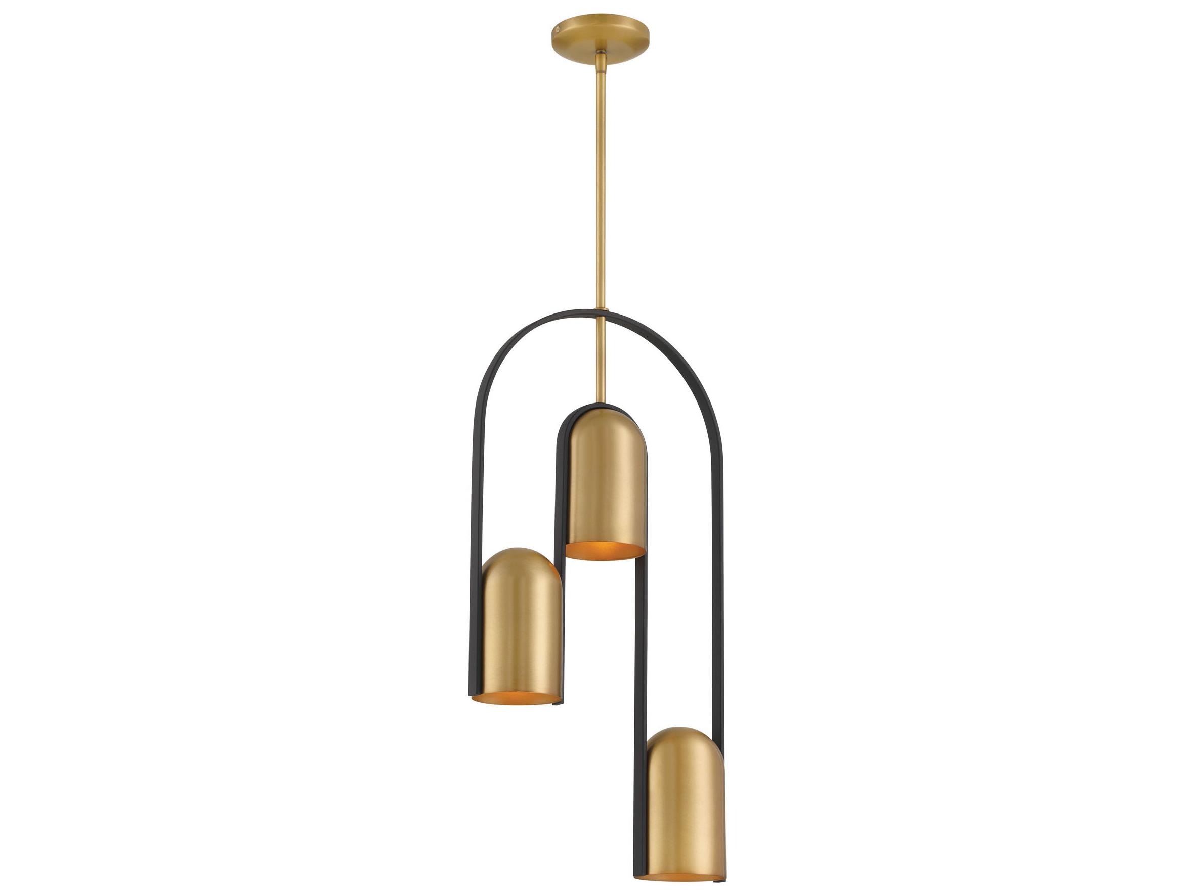 Minka Lavery Cane 3-Light Legacy Brass Sand Coal Pendant