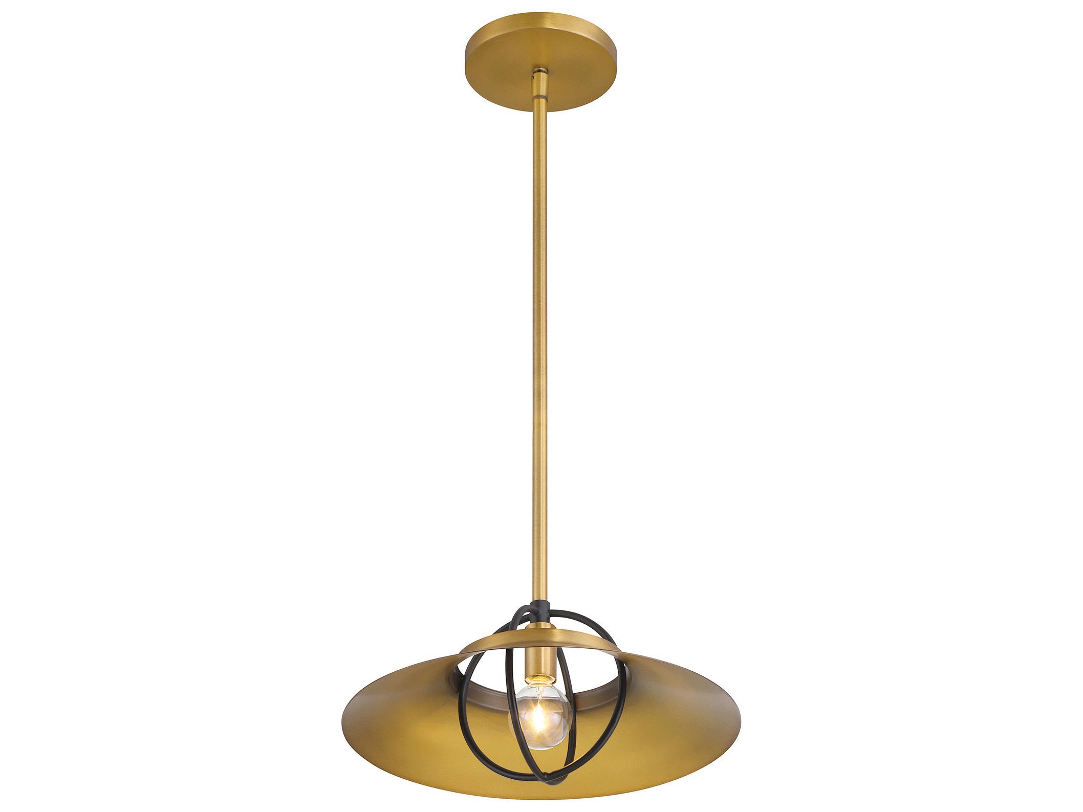 Minka Lavery Newburie 1-Light Legacy Brass Dark Matte Black Globe Mini Pendant