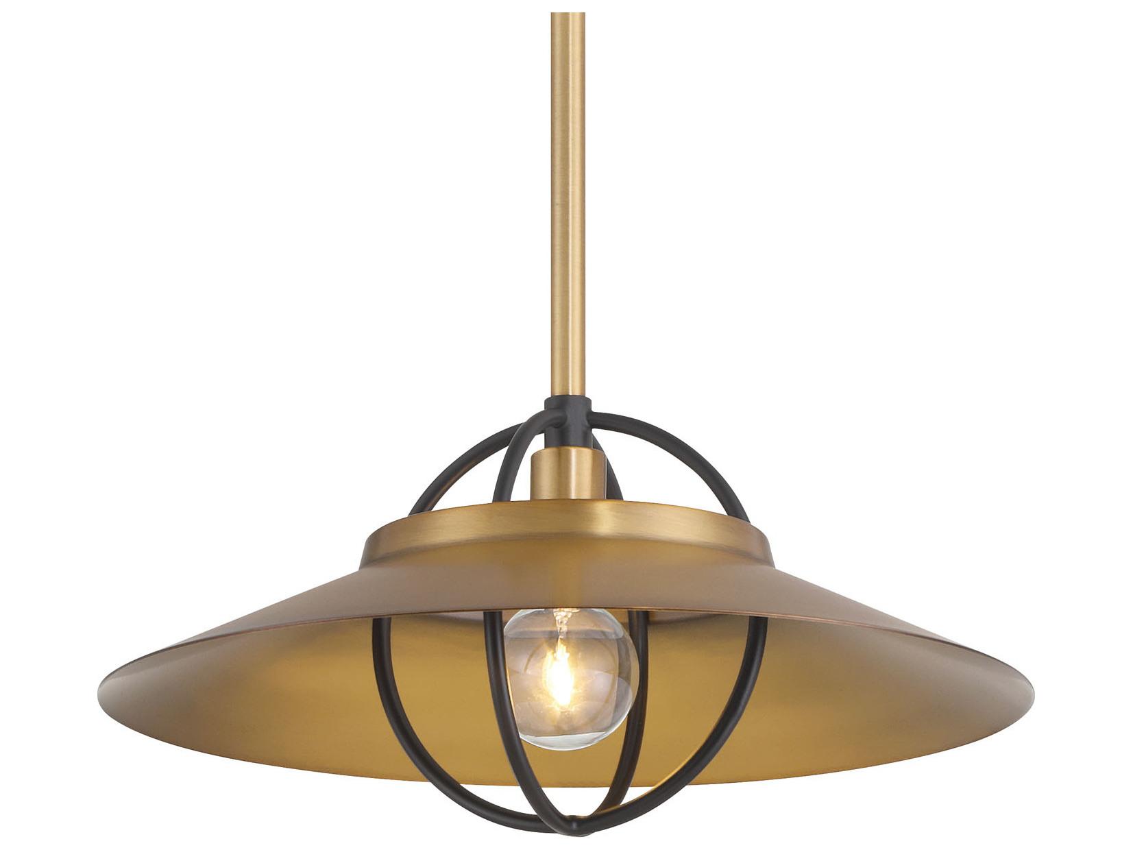 Minka Lavery Newburie 1-Light Legacy Brass Dark Matte Black Globe Mini Pendant