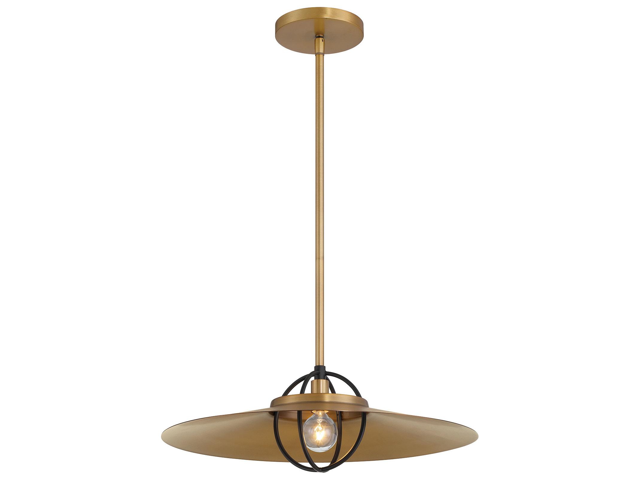 Minka Lavery Newburie 1-Light Legacy Brass Dark Matte Black Globe Pendant