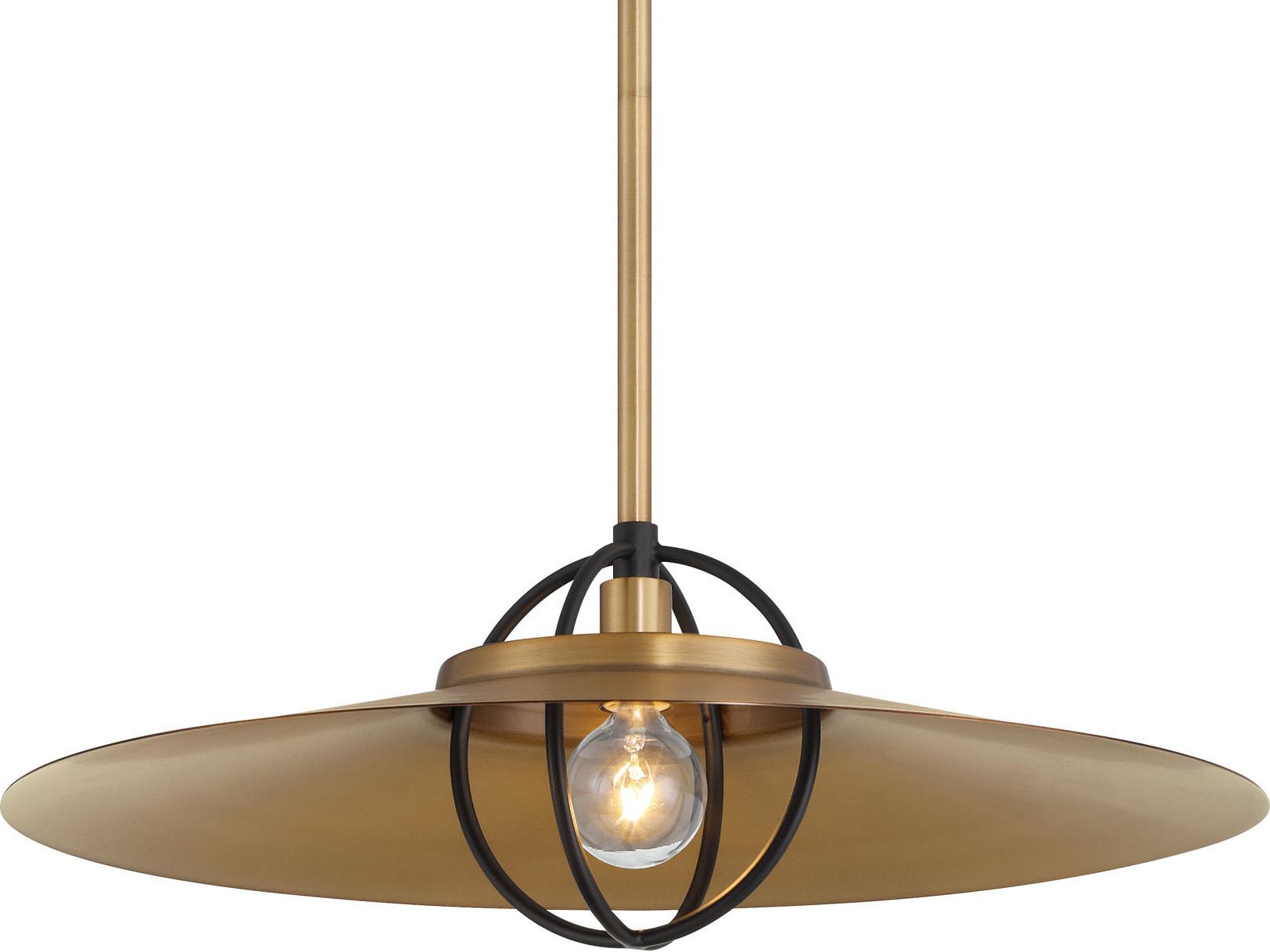 Minka Lavery Newburie 1-Light Legacy Brass Dark Matte Black Globe Pendant