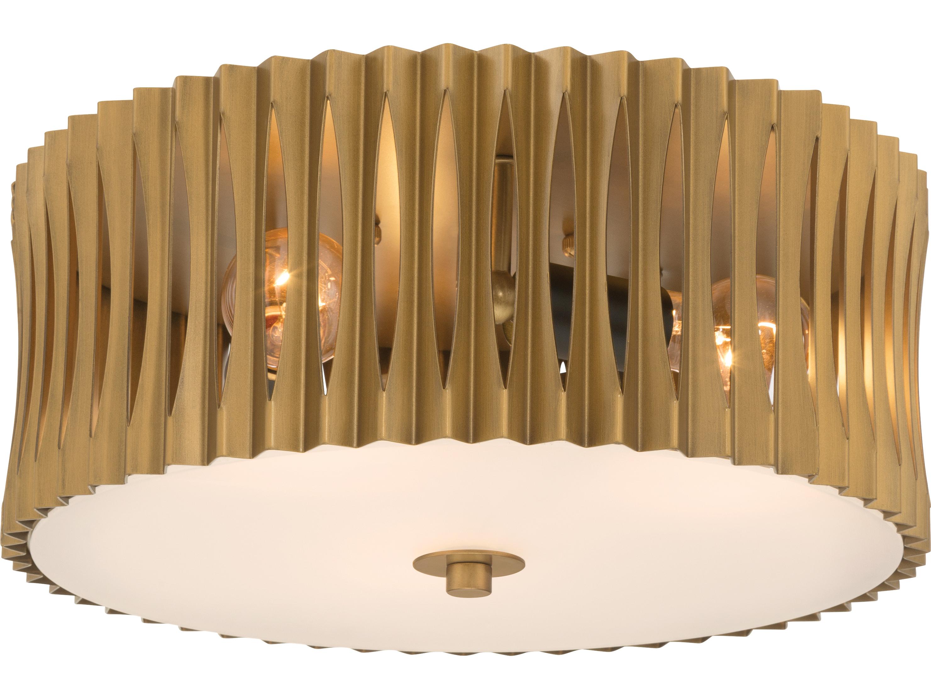 Minka Lavery Aven 3-Light Sand Coal Black Brass Drum Flush Mount